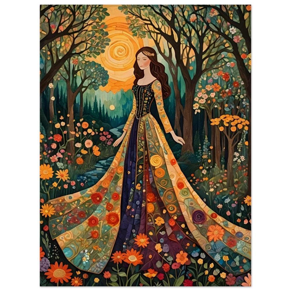 Print on Wood, Floral Forest, Original Art, Ready to Hang