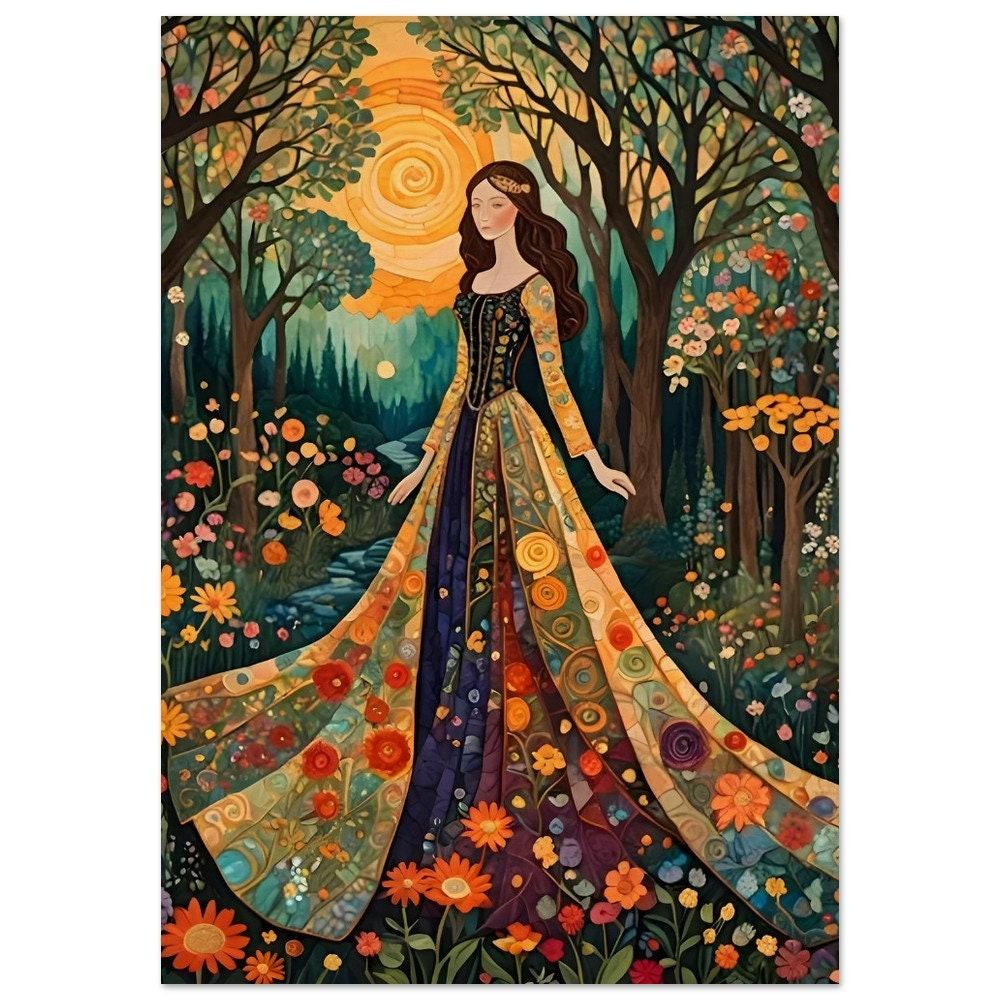 Print on Wood, Floral Forest, Original Art, Ready to Hang