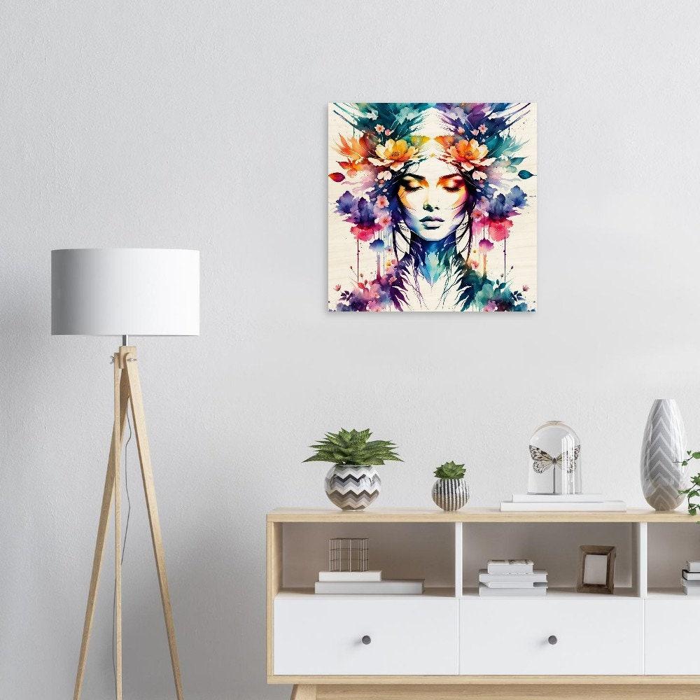 Wood Print, Floral, Original Art, Print on Wood, Ready to Hang