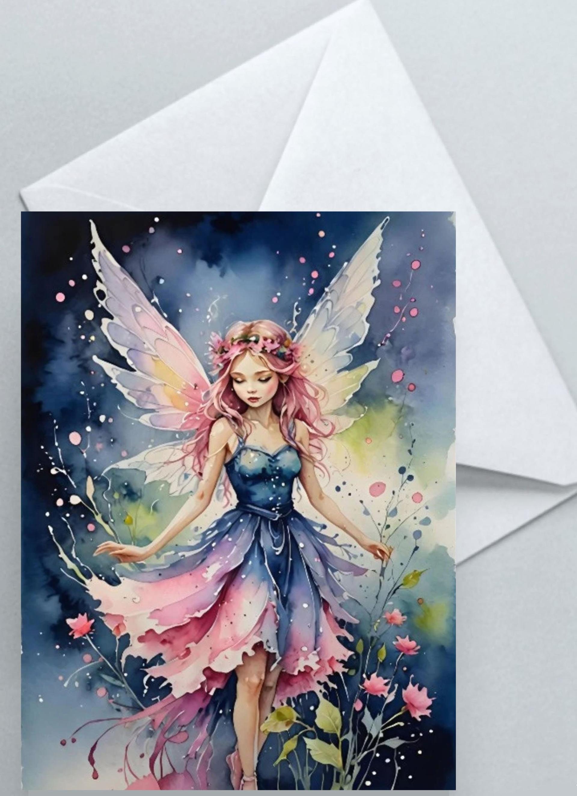 Fairy Greeting Cards, Set of 4 Designs, Bulk Pack of Cards