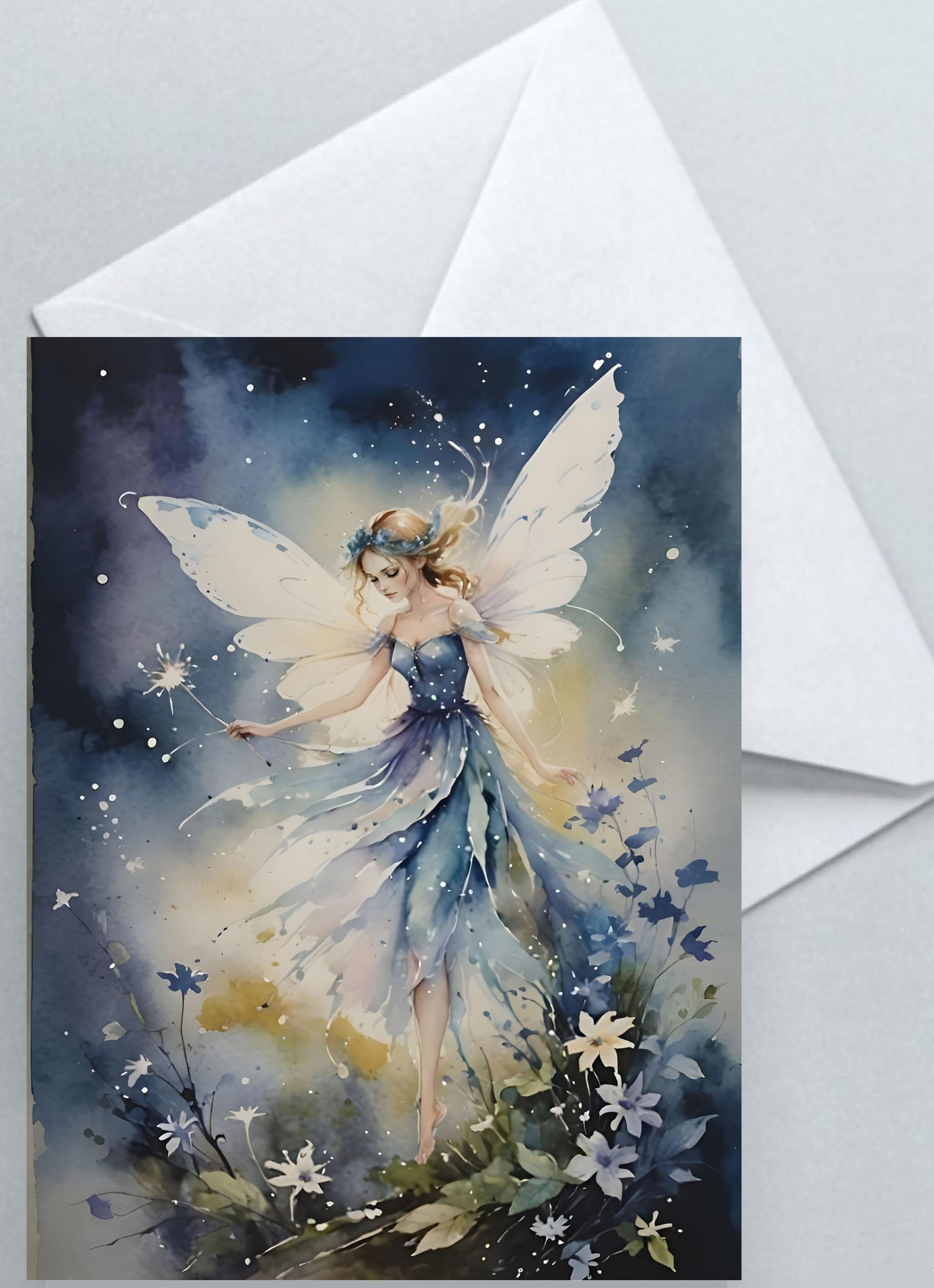 Fairy Greeting Cards, Set of 4 Designs, Bulk Pack of Cards