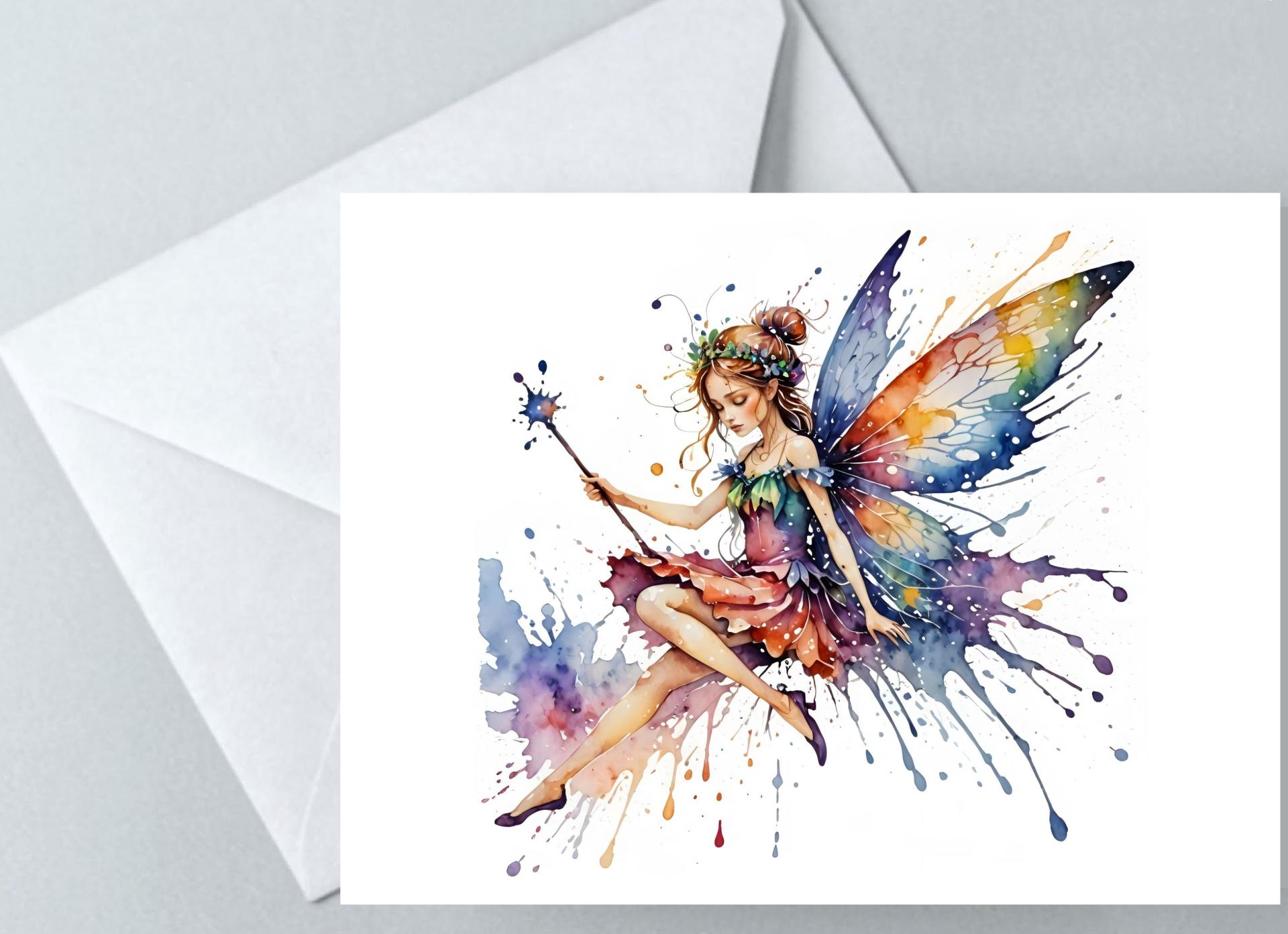 Fairy Greeting Cards, Set of 4 Designs, Bulk Pack of Cards