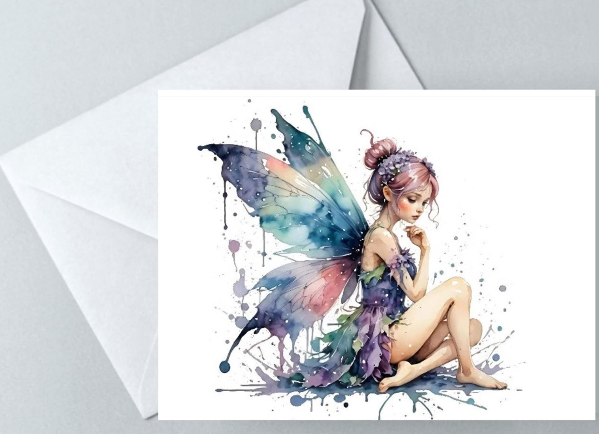 Fairy Greeting Cards, Set of 4 Designs, Bulk Pack of Cards
