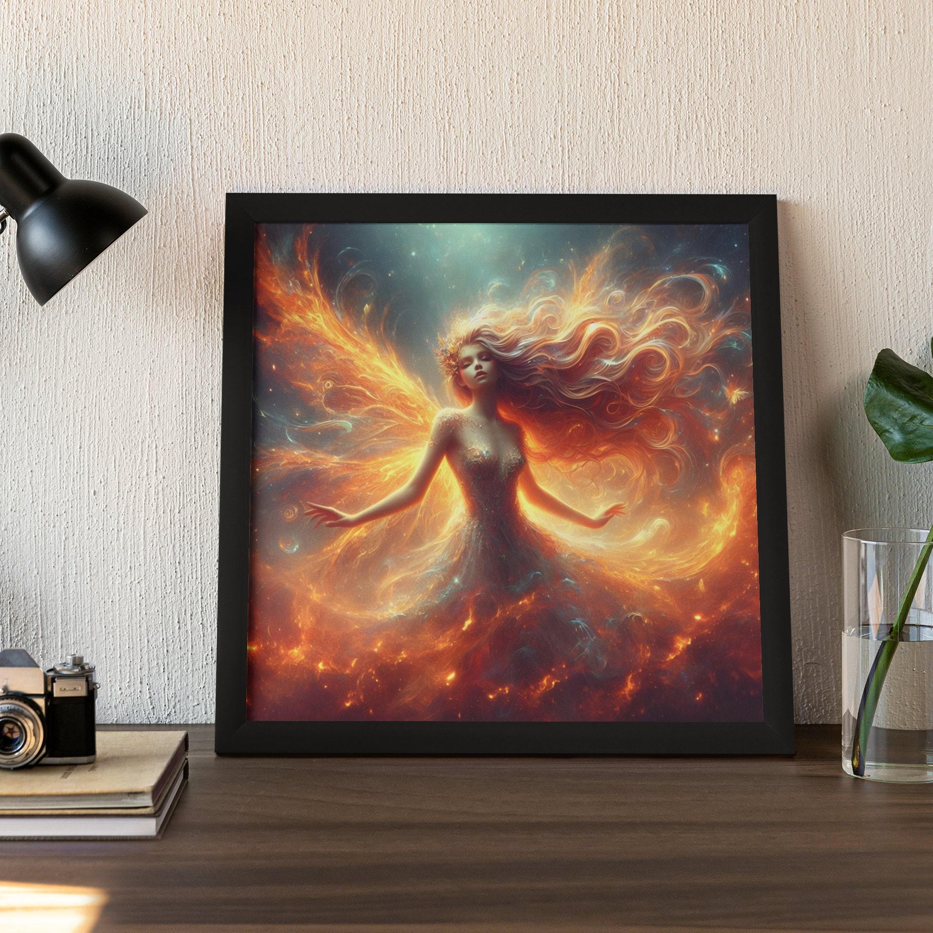 Fire Fairy - Original Art Print - Framed or Unframed
