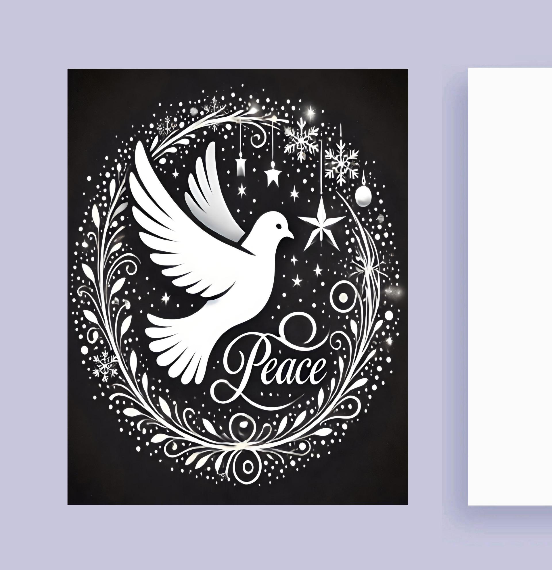 Dove of Peace, Set of 4 Designs, Christmas Cards, Holiday Bulk Pack of Cards