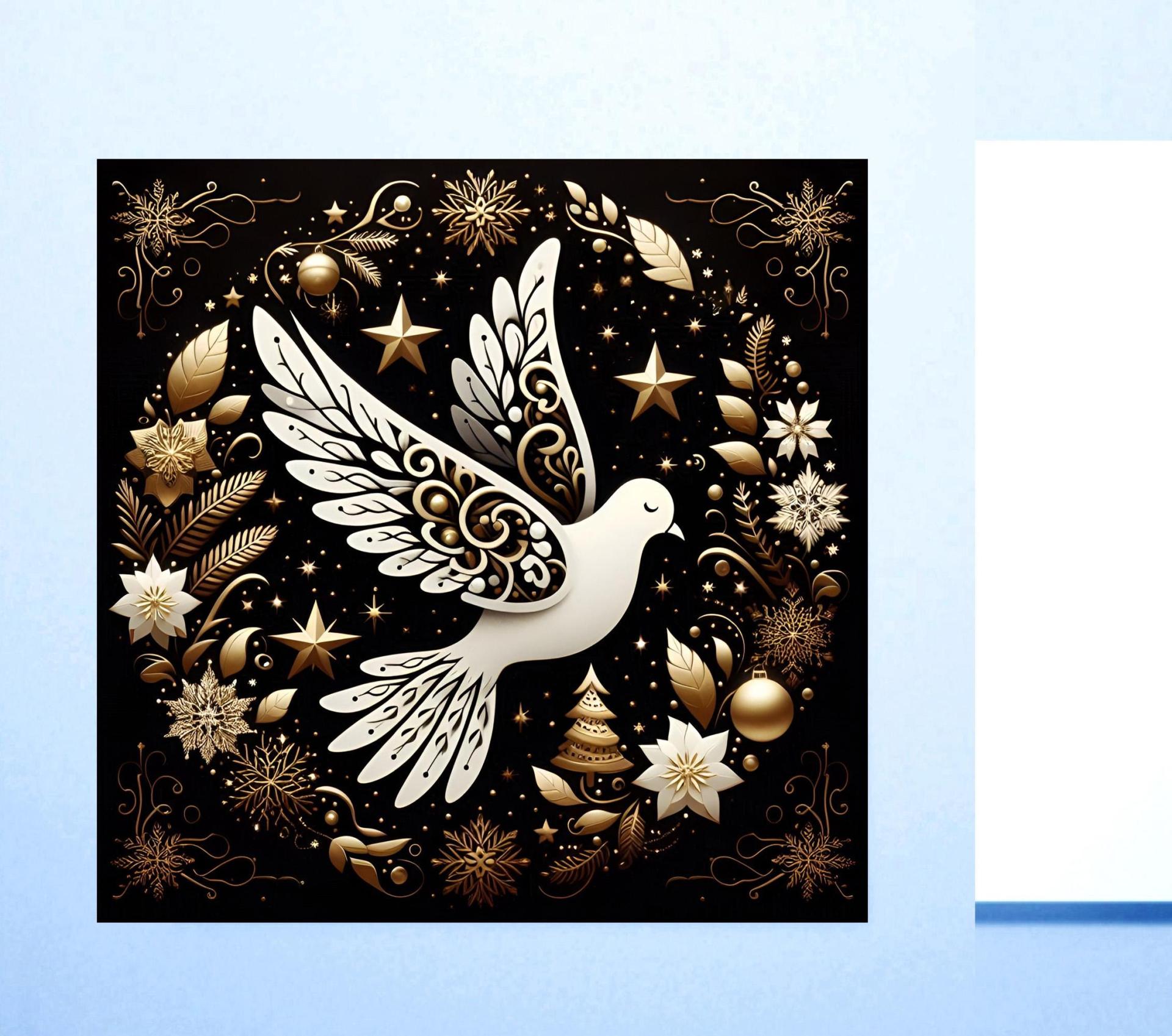 Dove of Peace - Bulk Pack of Christmas Greeting Cards, Holiday Cards, Square