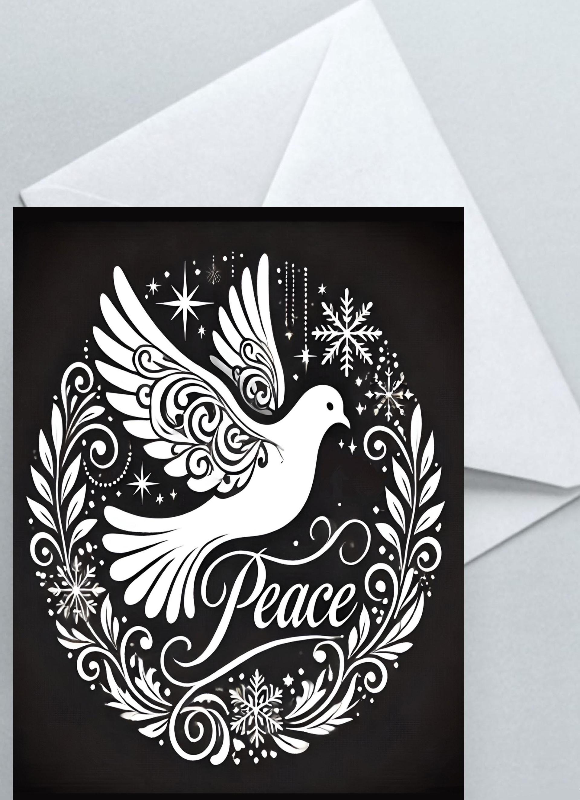 Dove of Peace, Set of 4 Designs, Christmas Cards, Holiday Bulk Pack of Cards