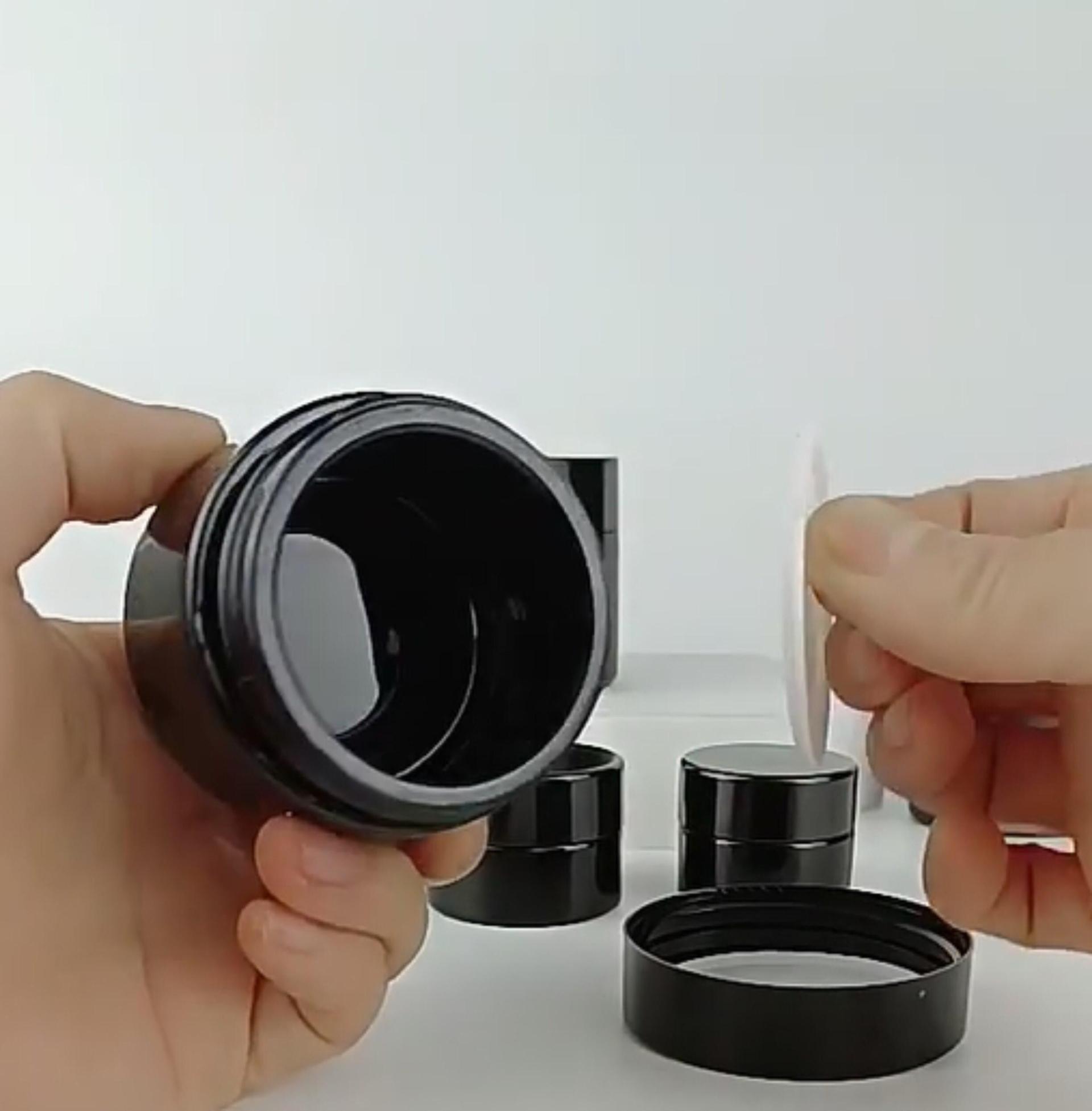 Black Violet UV Glass Jar with Airtight lid, Wide Mouth Jar, Miron Glass Cosmetic Jar