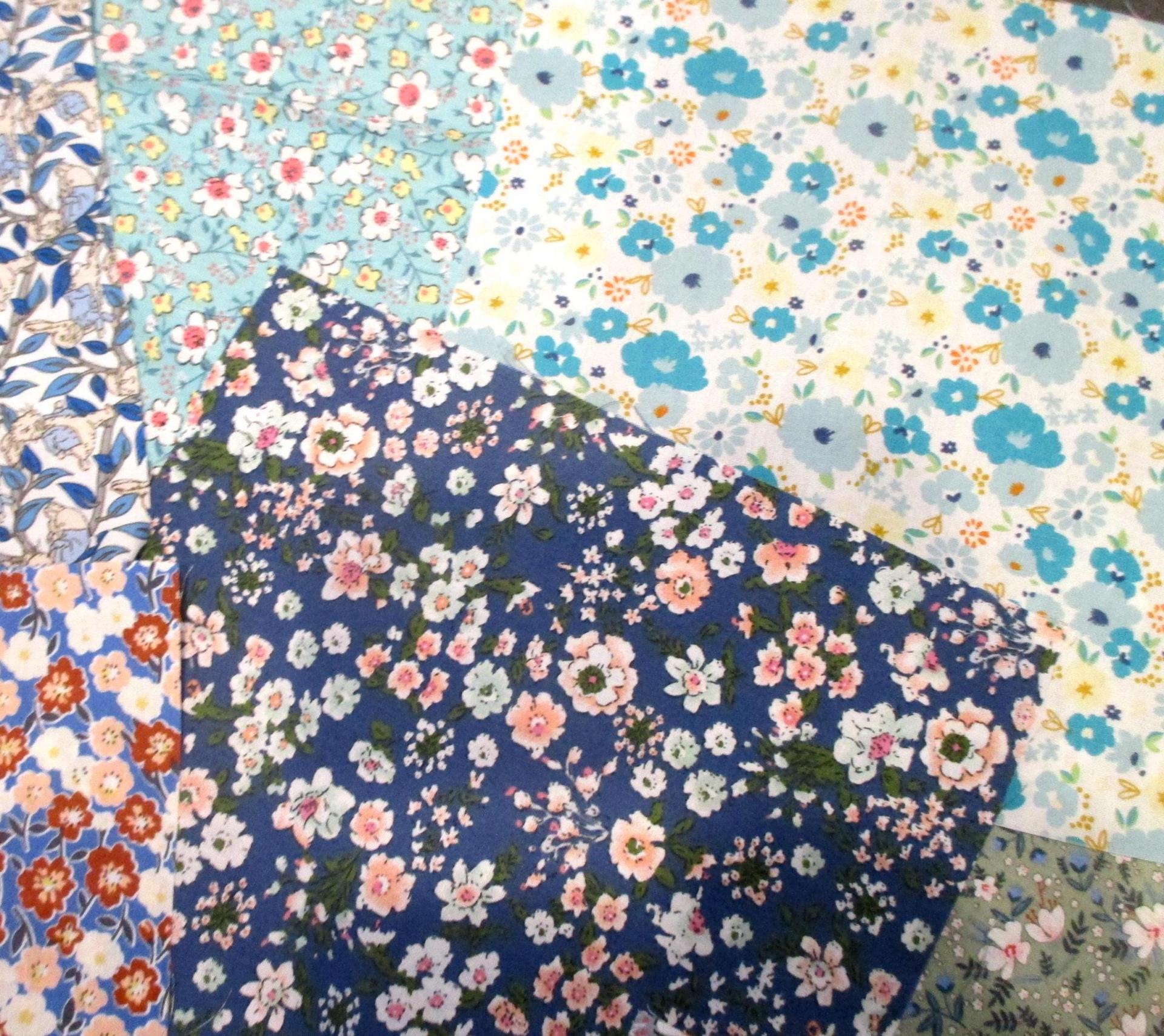 Fabric Bundle, All Cotton - Precut Squares - 8x8” Floral Layer Cake, Multiple Colors, for Crafting, Patchwork, and Quilting
