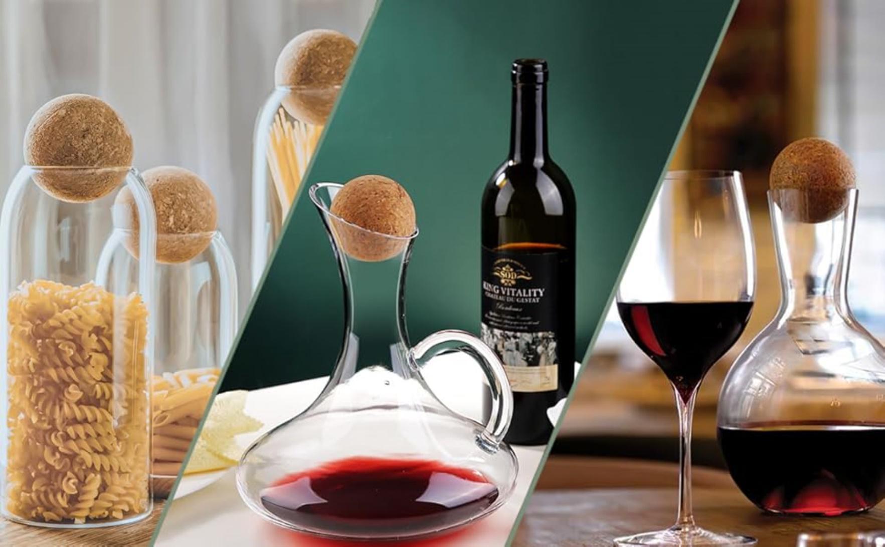 Round Cork Balls, Massage Ball, Yoga Ball, Cork Lid for Decanter, Decorative Bottles - Multiple Sizes