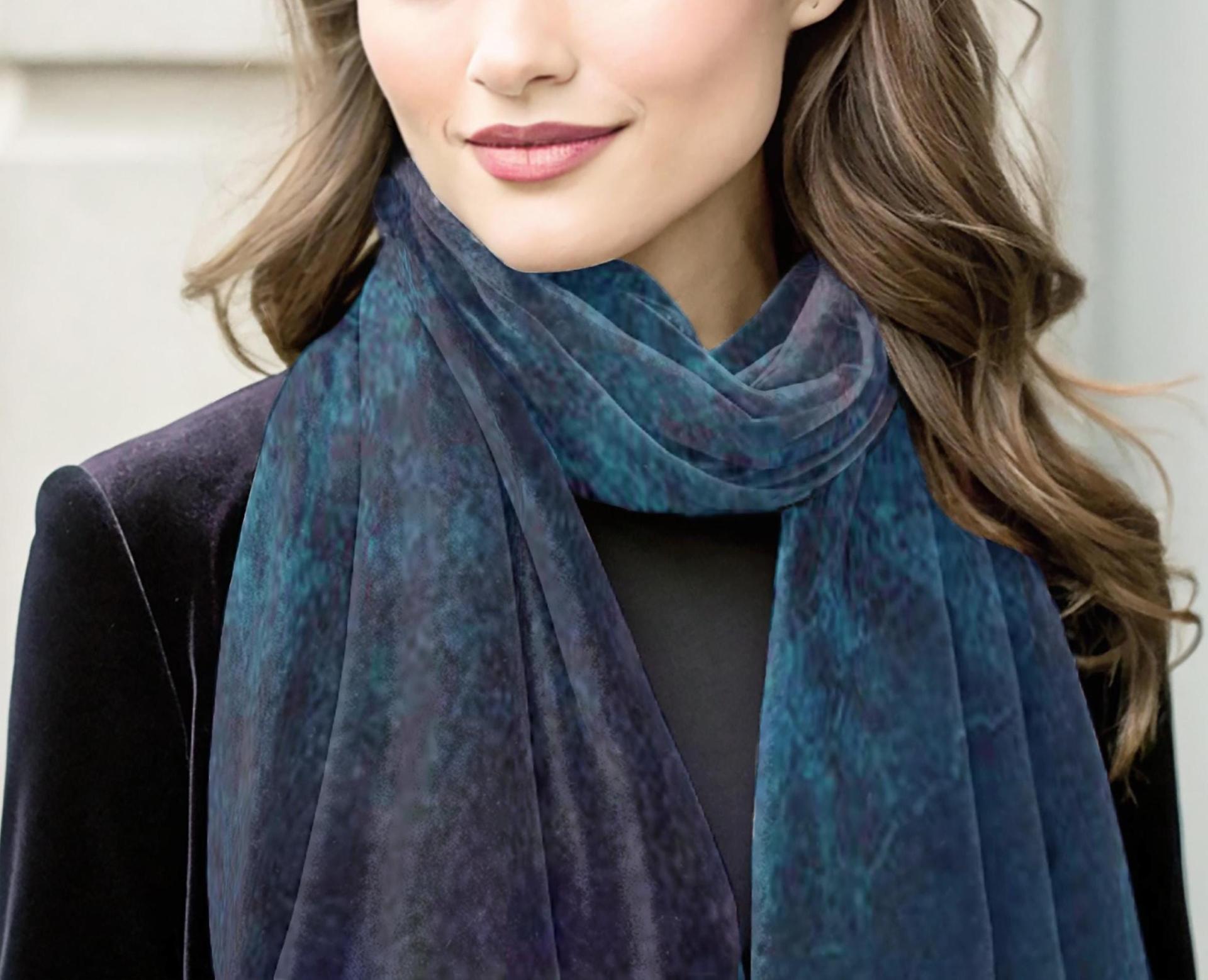 Velvet Scarf - Multiple Colors Gradients - Long Super Soft Scarf