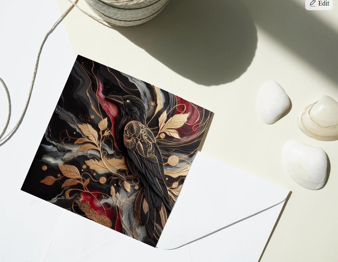 Raven - Large Cards, Notecards, Birthday, Invites