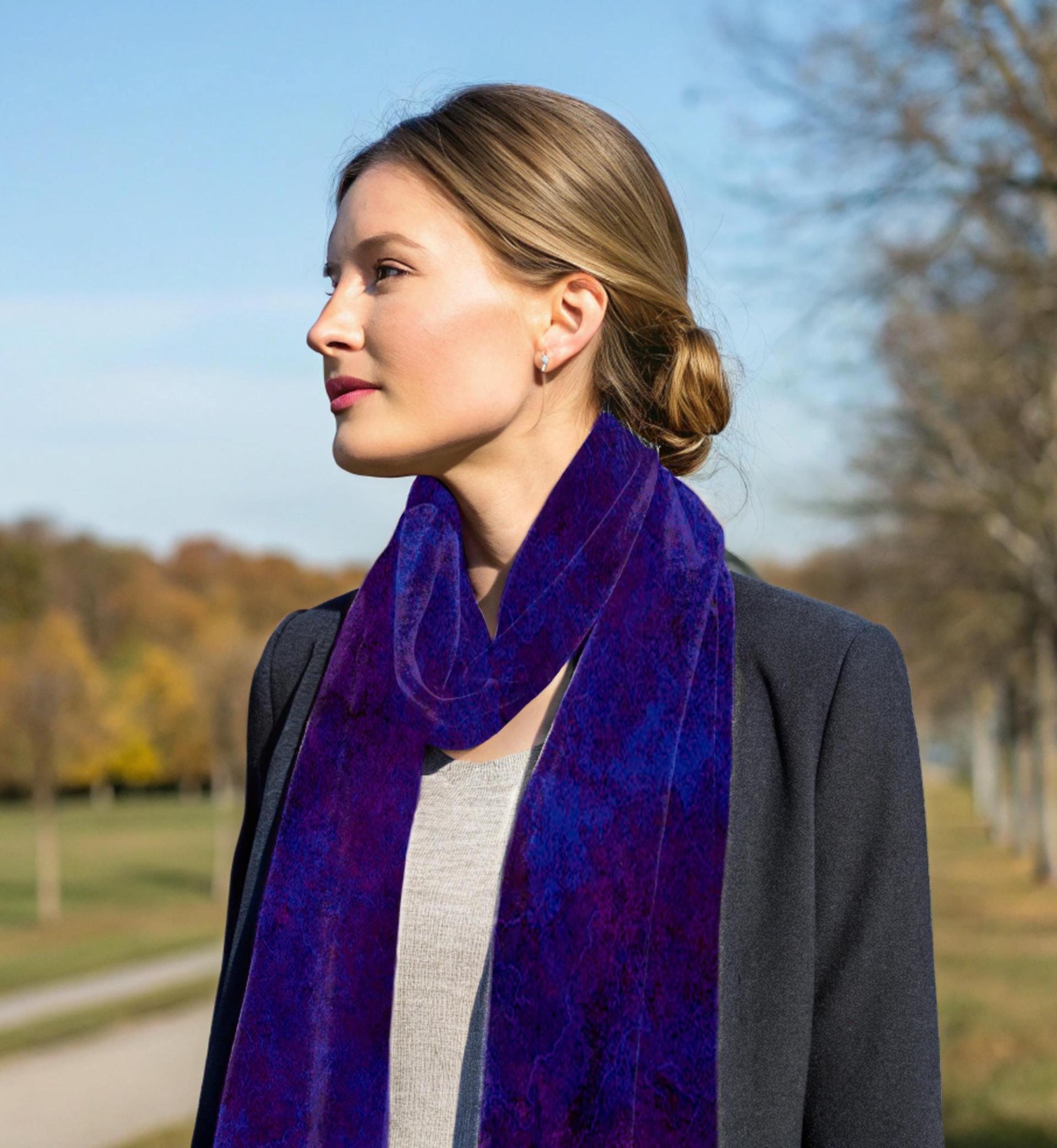 Velvet Scarf - Multiple Colors Gradients - Long Super Soft Scarf