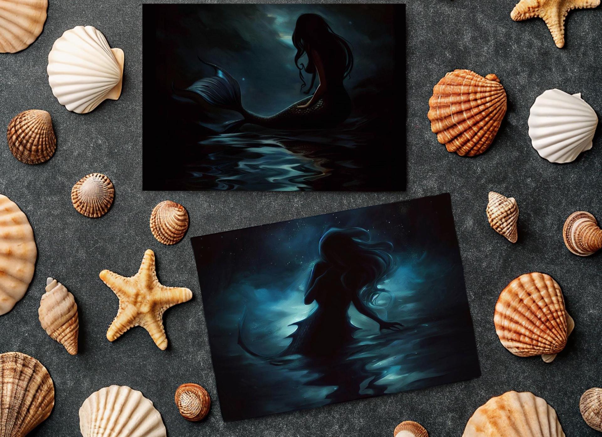 Mermaid Greeting Cards, Set of 5 Designs, Bulk Pack of Cards
