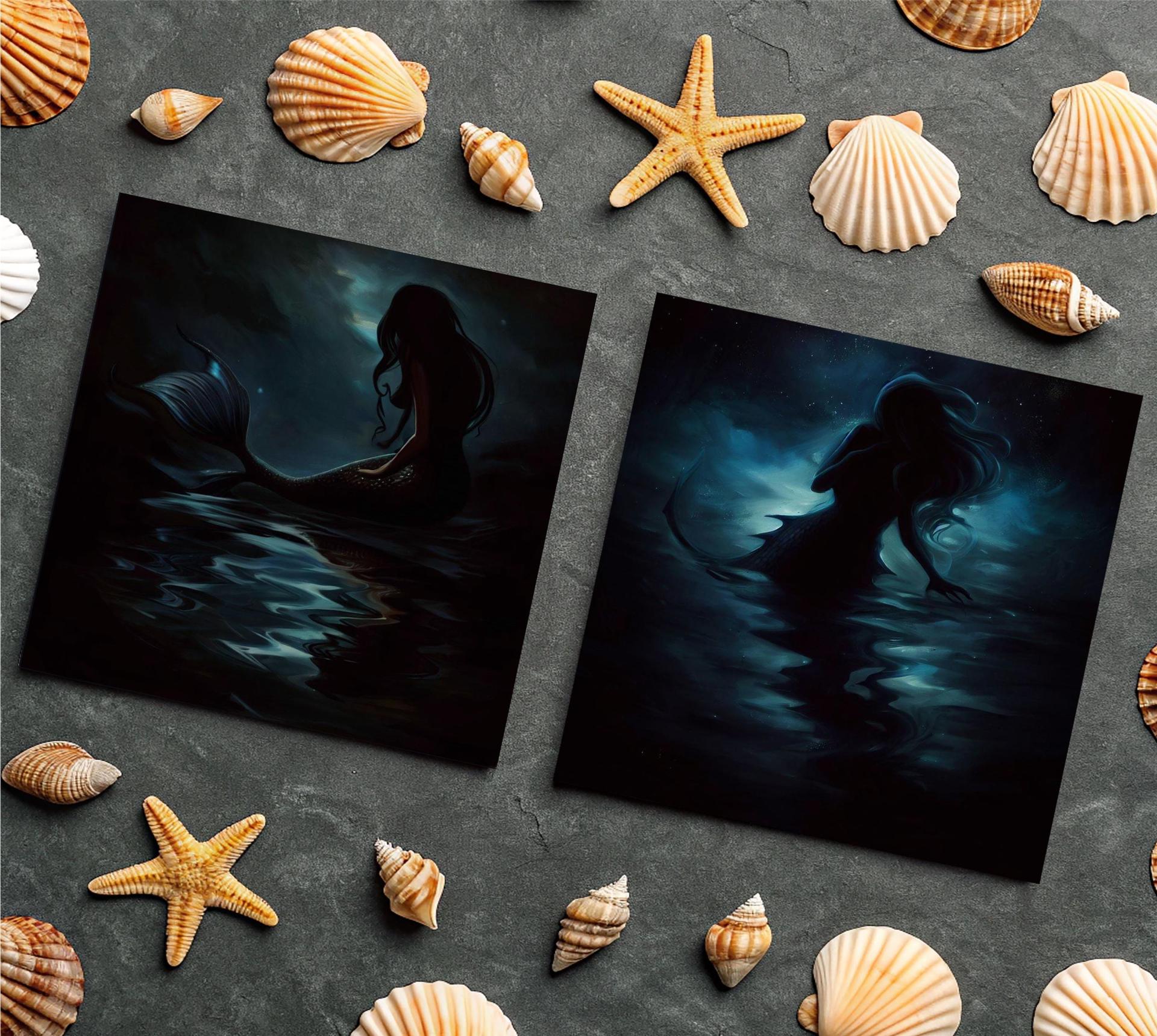Mermaid Greeting Cards, Set of 5 Designs, Bulk Pack of Cards