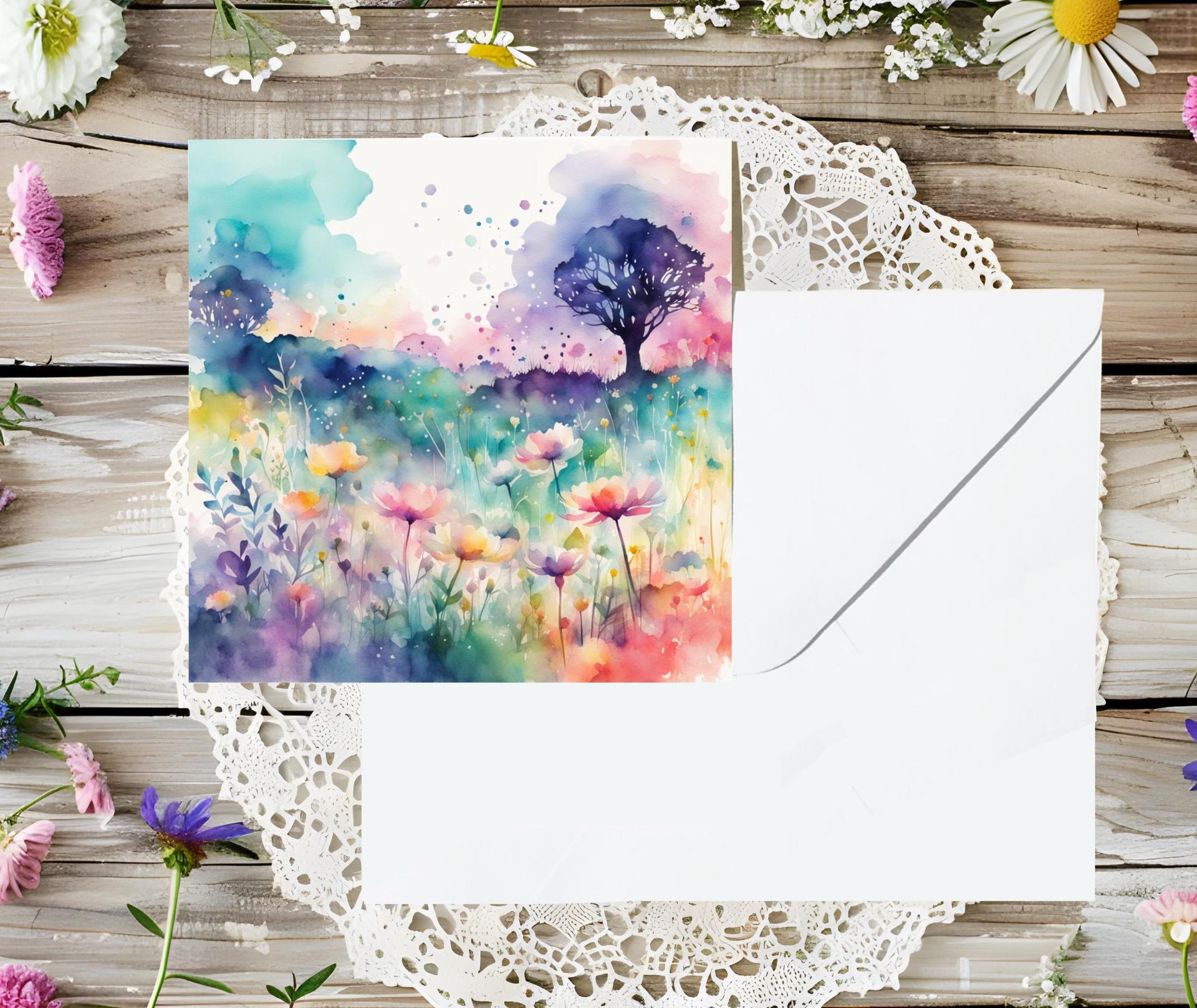 Floral - Greeting Cards, Gift Card, Birthday, Invites