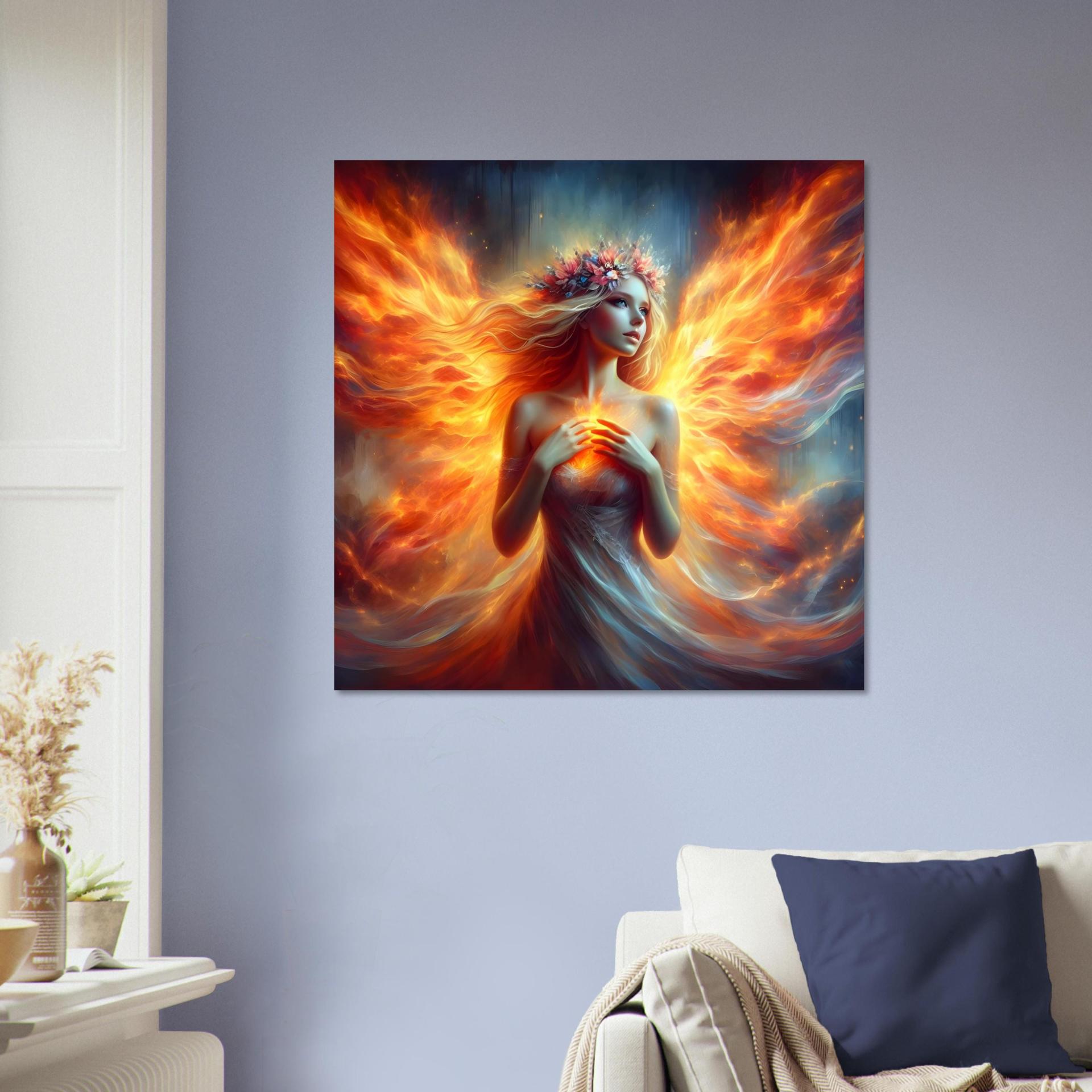 Print on Wood, Fire Fairy, Original Art Printed on Wood Panel