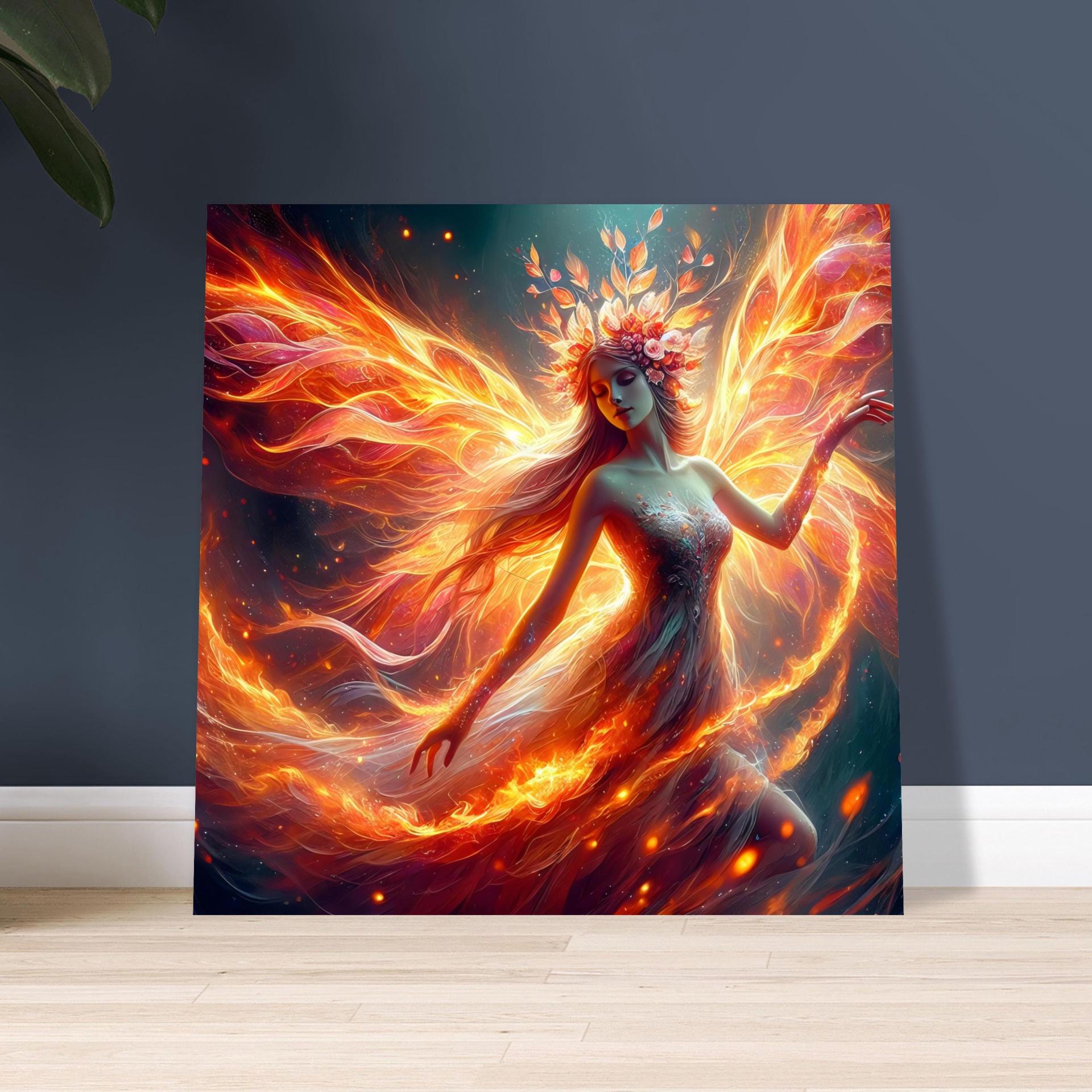 Print on Wood, Fire Fairy, Original Art Printed on Wood Panel