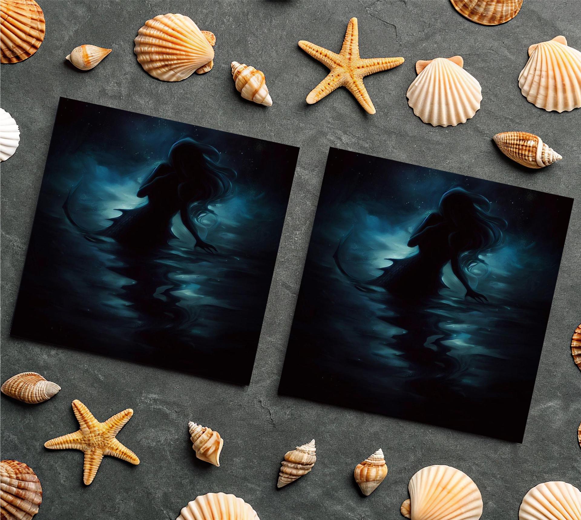 Mermaid Greeting Cards, Set of 5 Designs, Bulk Pack of Cards