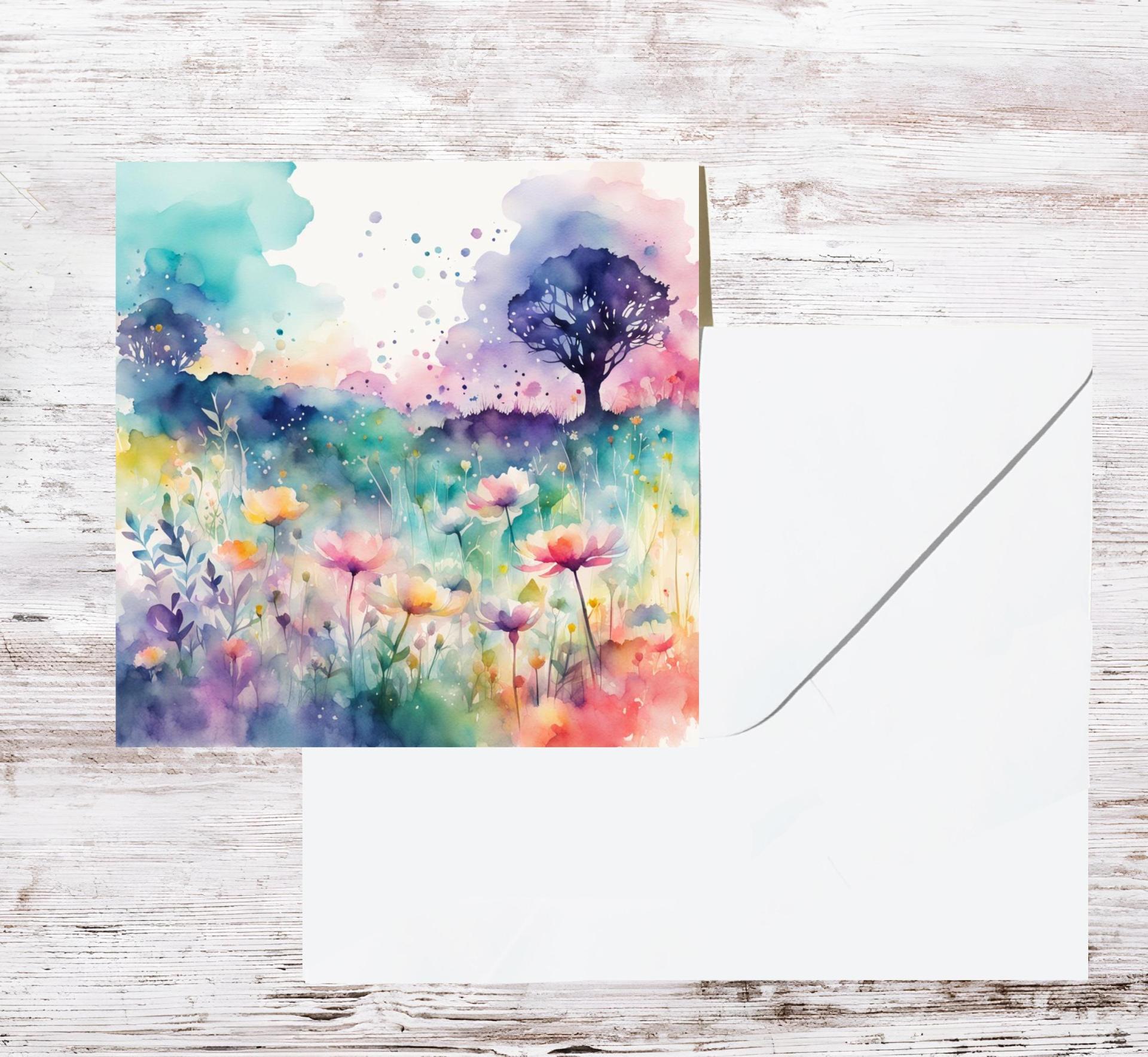 Floral - Greeting Cards, Gift Card, Birthday, Invites