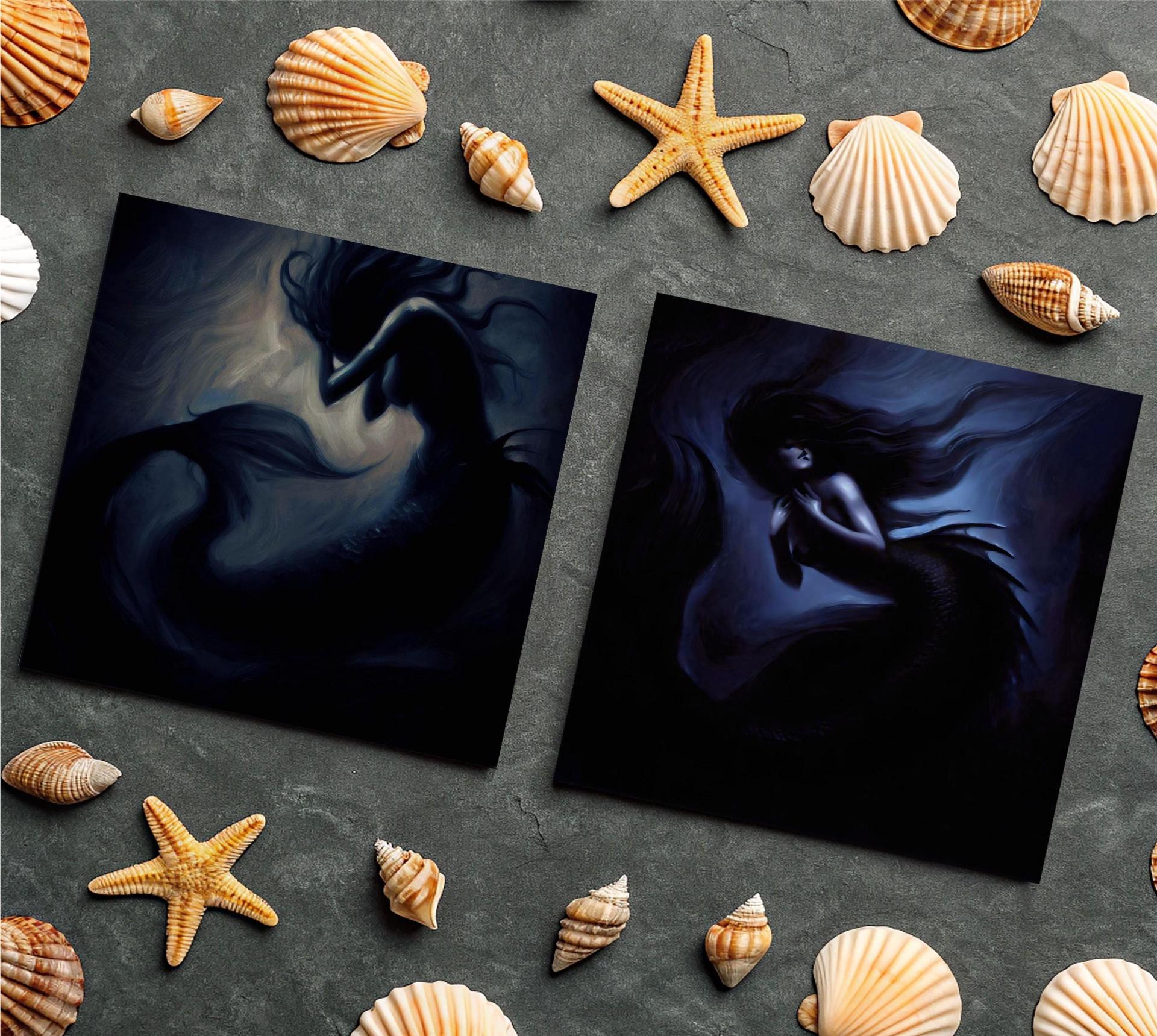 Mermaid Greeting Cards, Set of 5 Designs, Bulk Pack of Cards