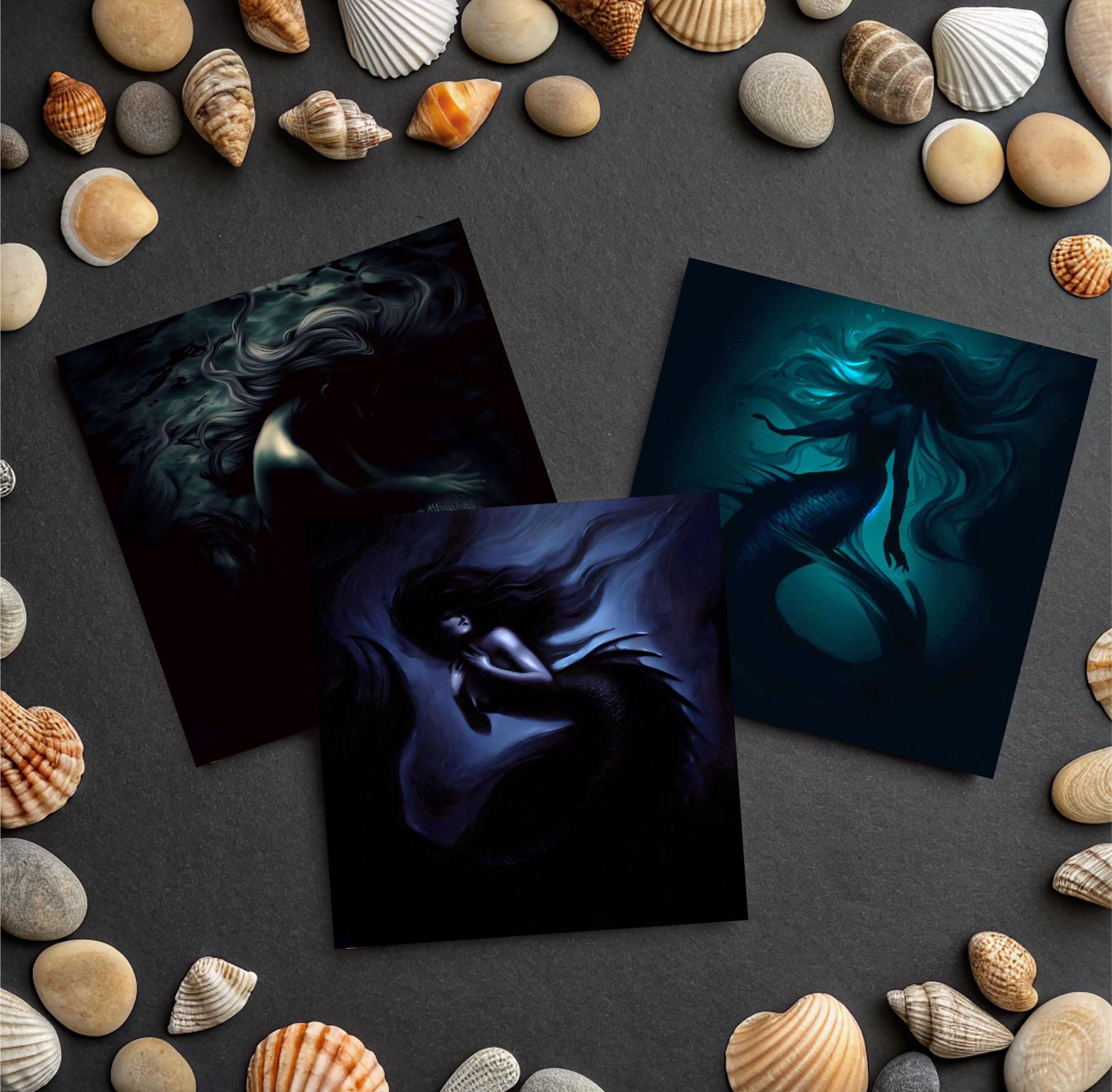Mermaid Greeting Cards, Set of 5 Designs, Bulk Pack of Cards