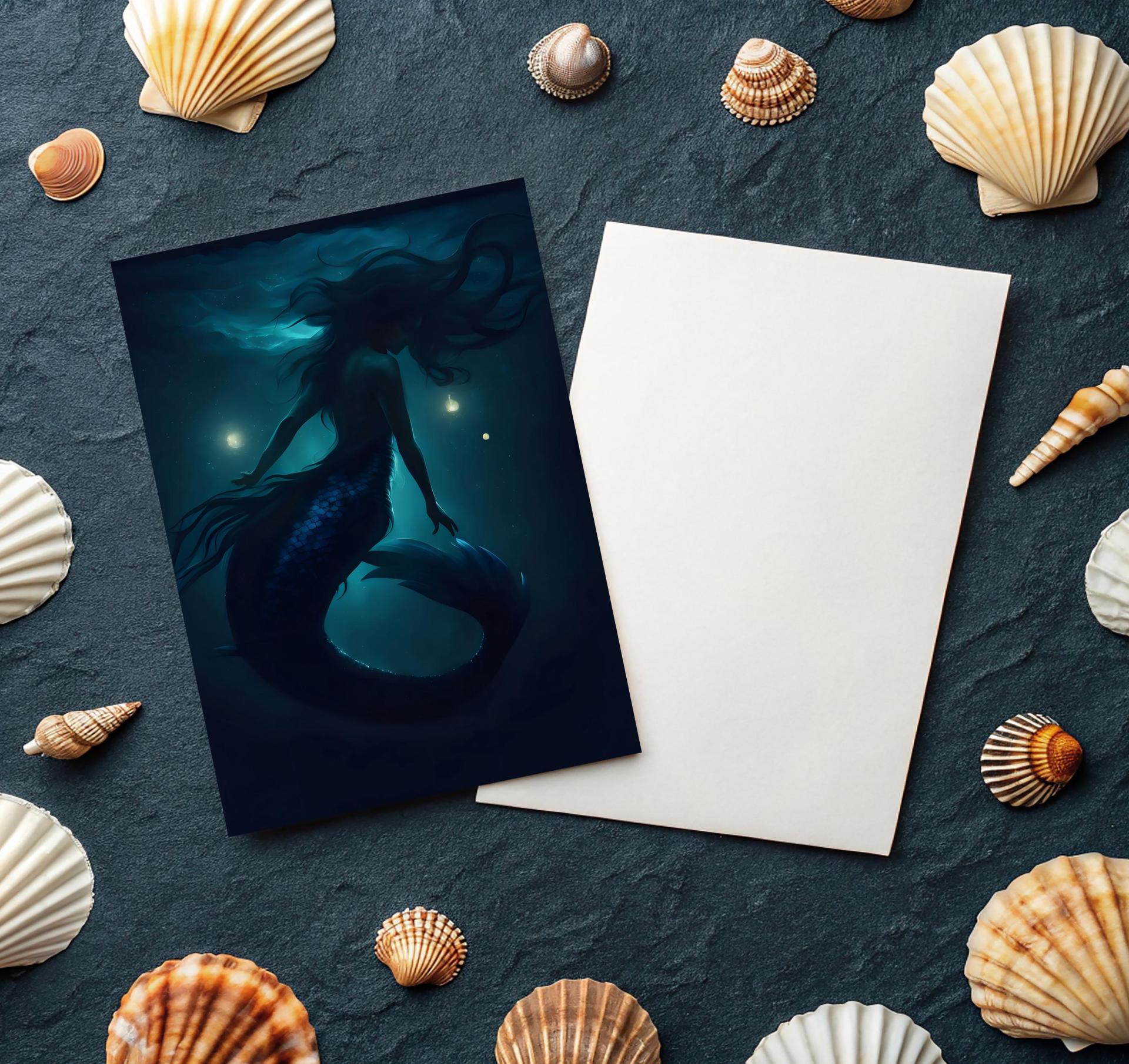 Mermaid Greeting Cards, Birthday, Invitations, Thank You Cards