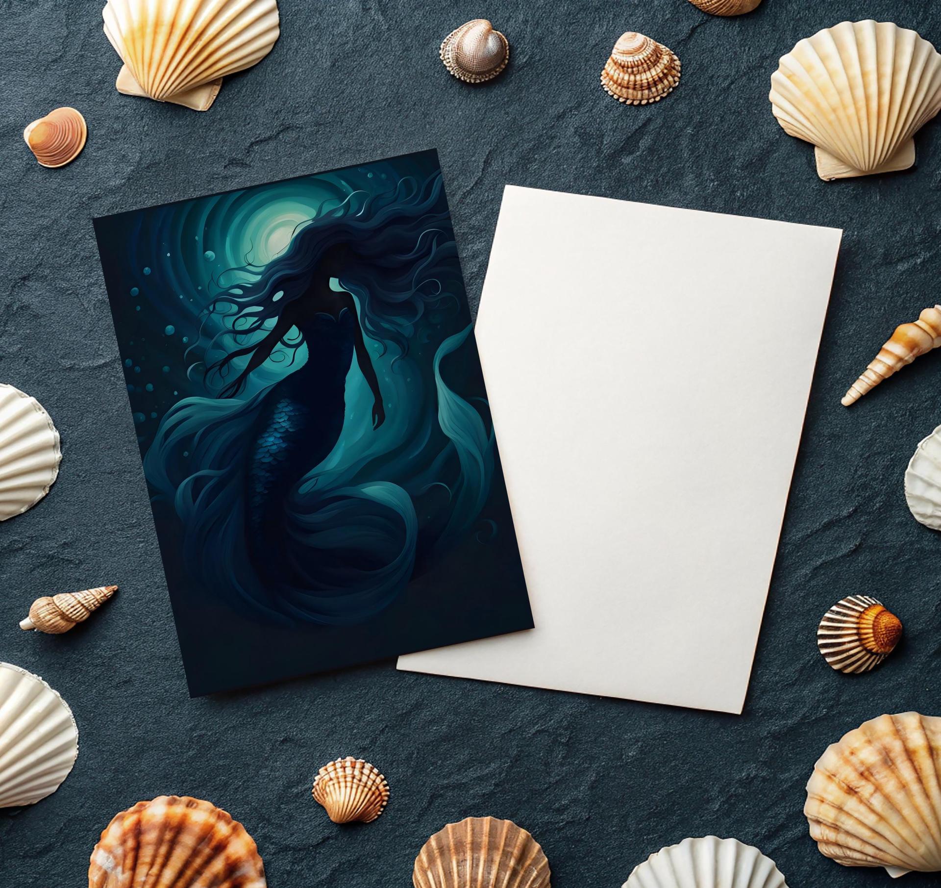 Mermaid Greeting Cards, Birthday, Invitations, Thank You Cards