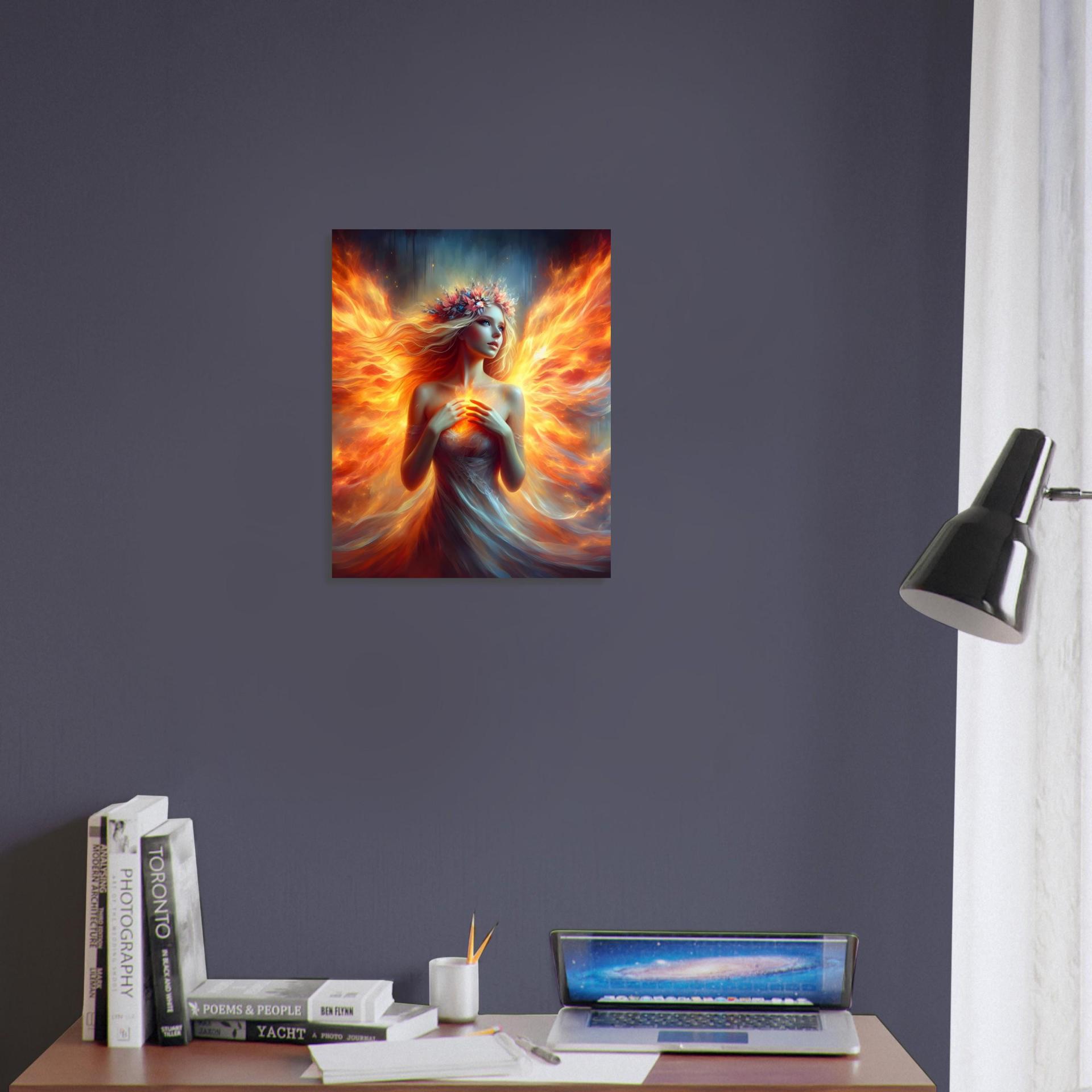 Print on Wood, Fire Fairy, Original Art Printed on Wood Panel
