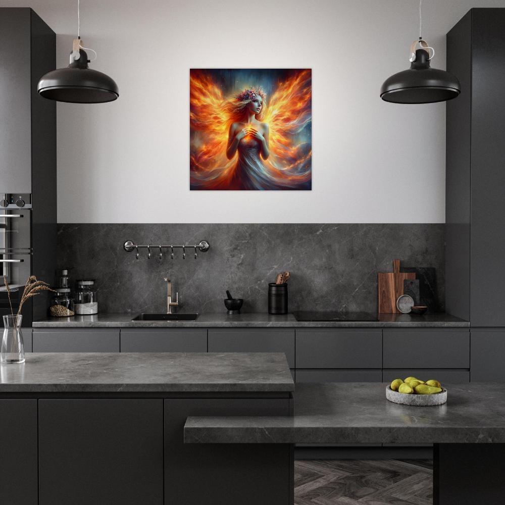 Print on Wood, Fire Fairy, Original Art Printed on Wood Panel