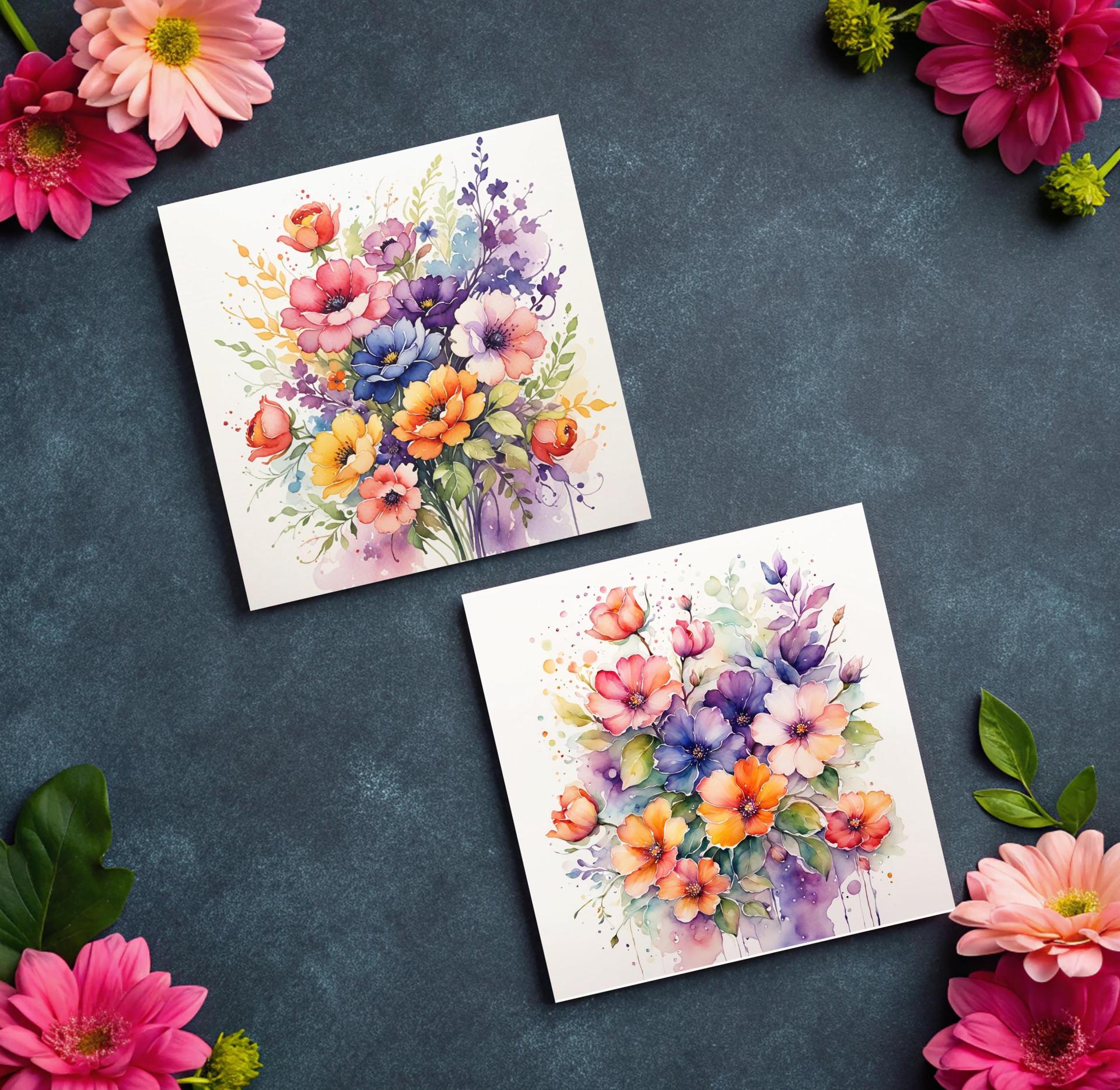Set of Floral Gift Cards, 3 Designs, Bulk Pack of Cards