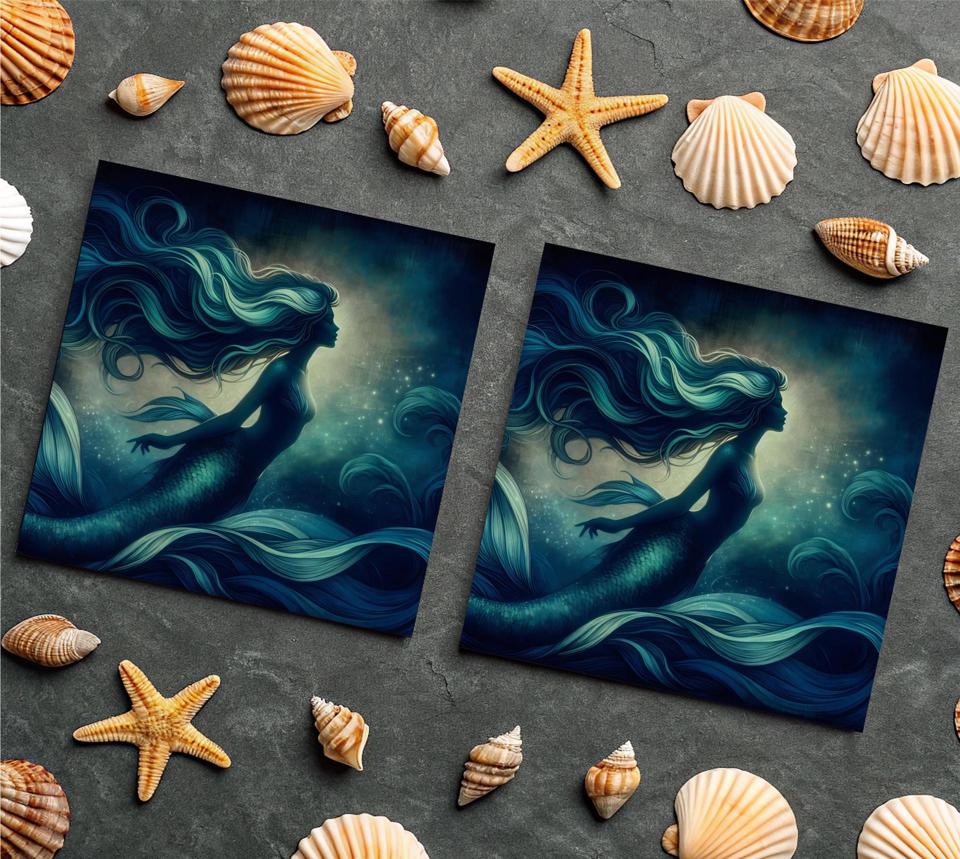 Mermaid Greeting Cards, Birthday, Invitations, Thank You Cards