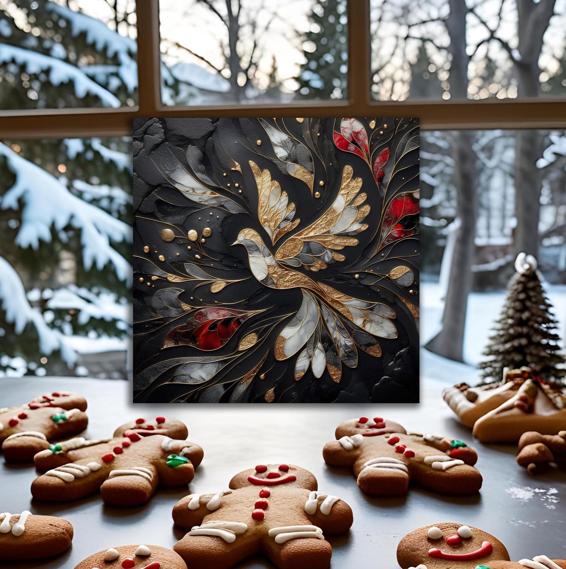 5 Pack, Dove of Peace, Holiday Greeting Cards, Bulk Pack of Christmas Gift Cards