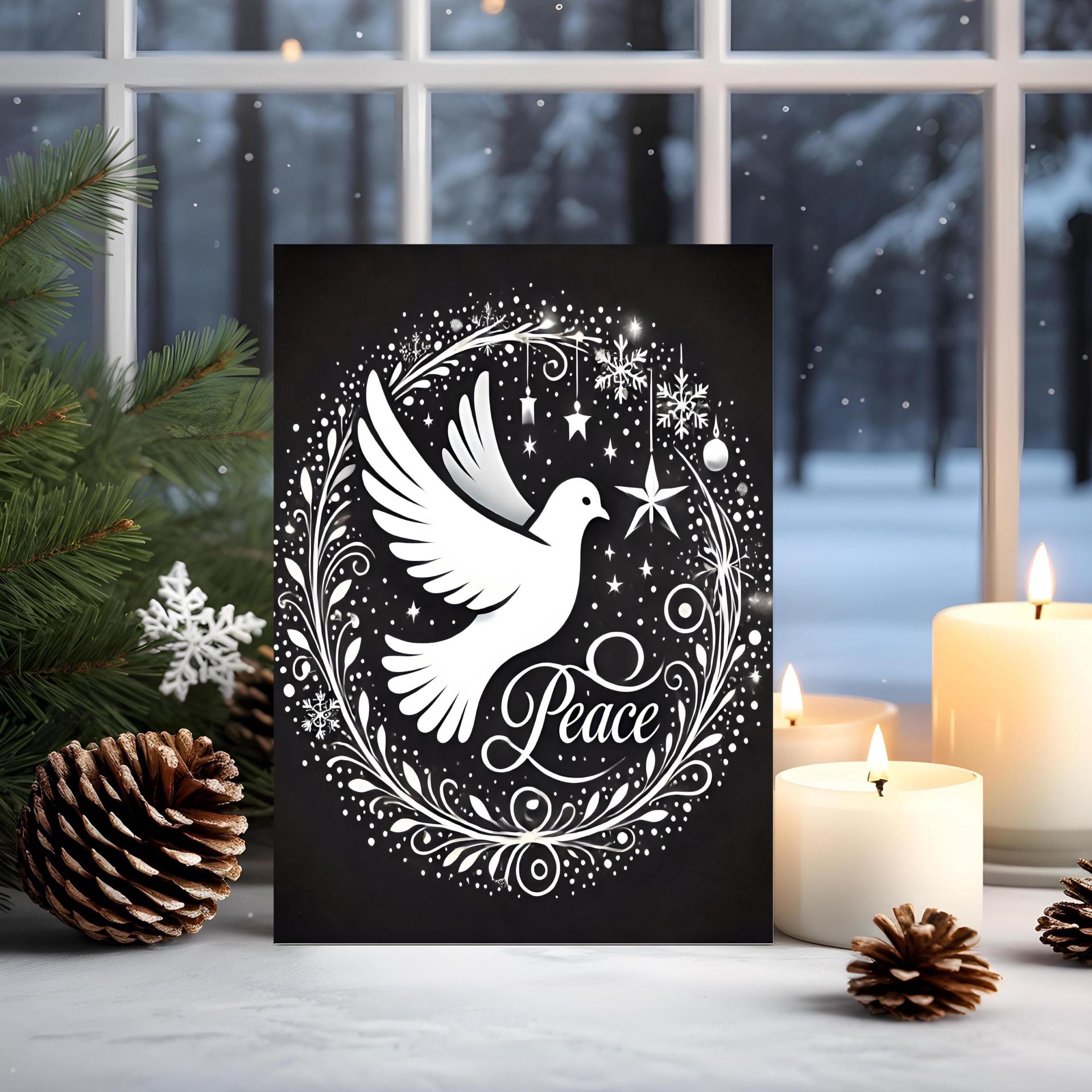 Dove of Peace - Christmas Card - Single or Bulk Pack of Christmas Greeting Cards