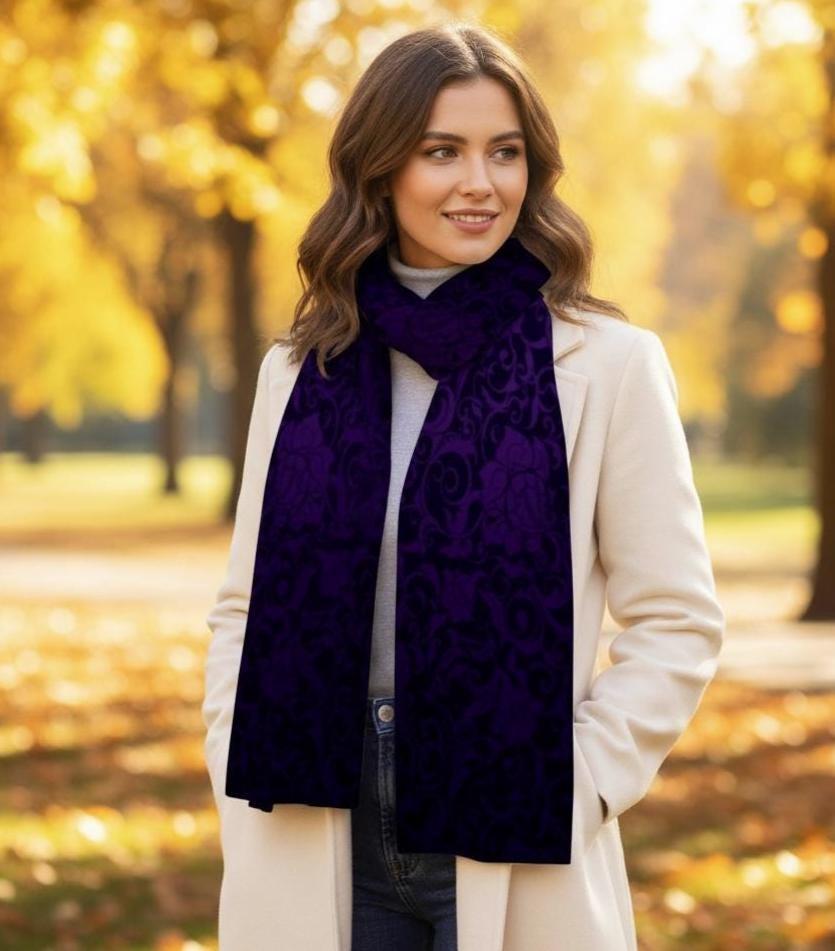 Velvet Scarf - Soft long Scarf, Multiple colors