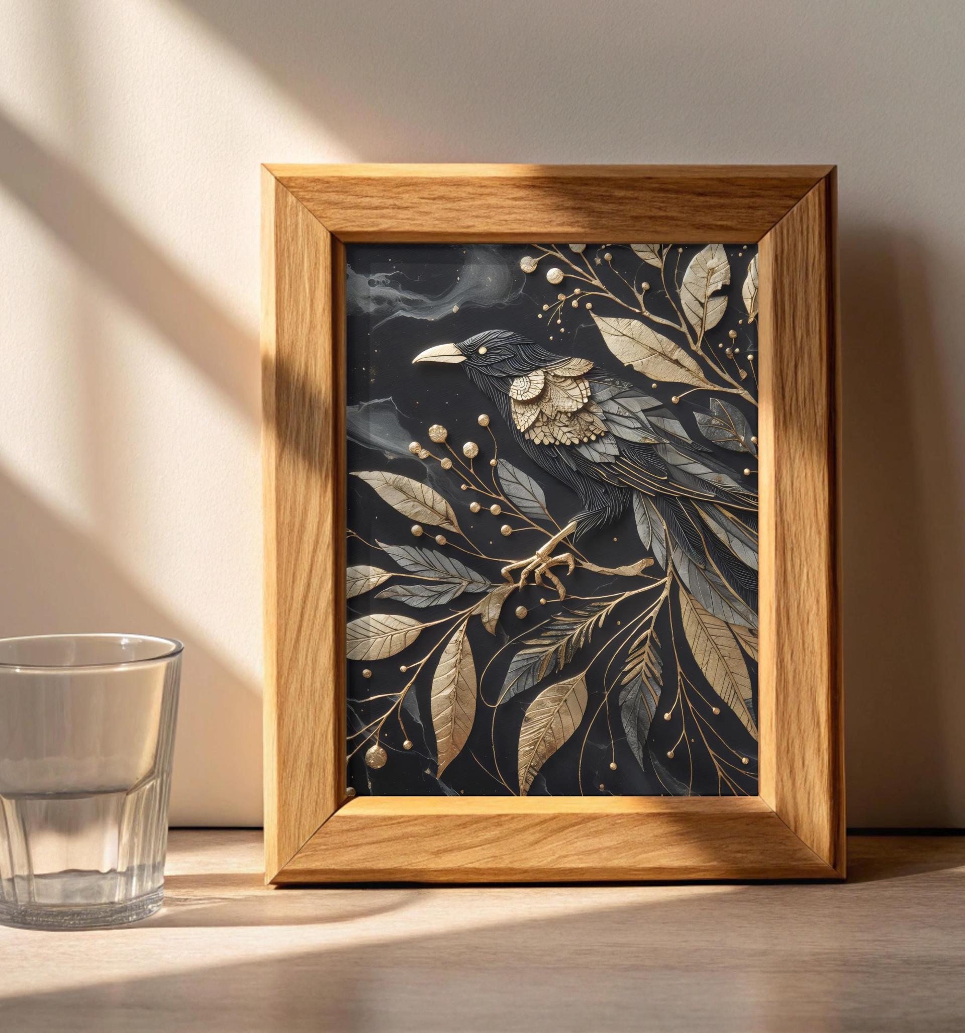 Raven, Original Art, Framed or Unframed Print on Paper