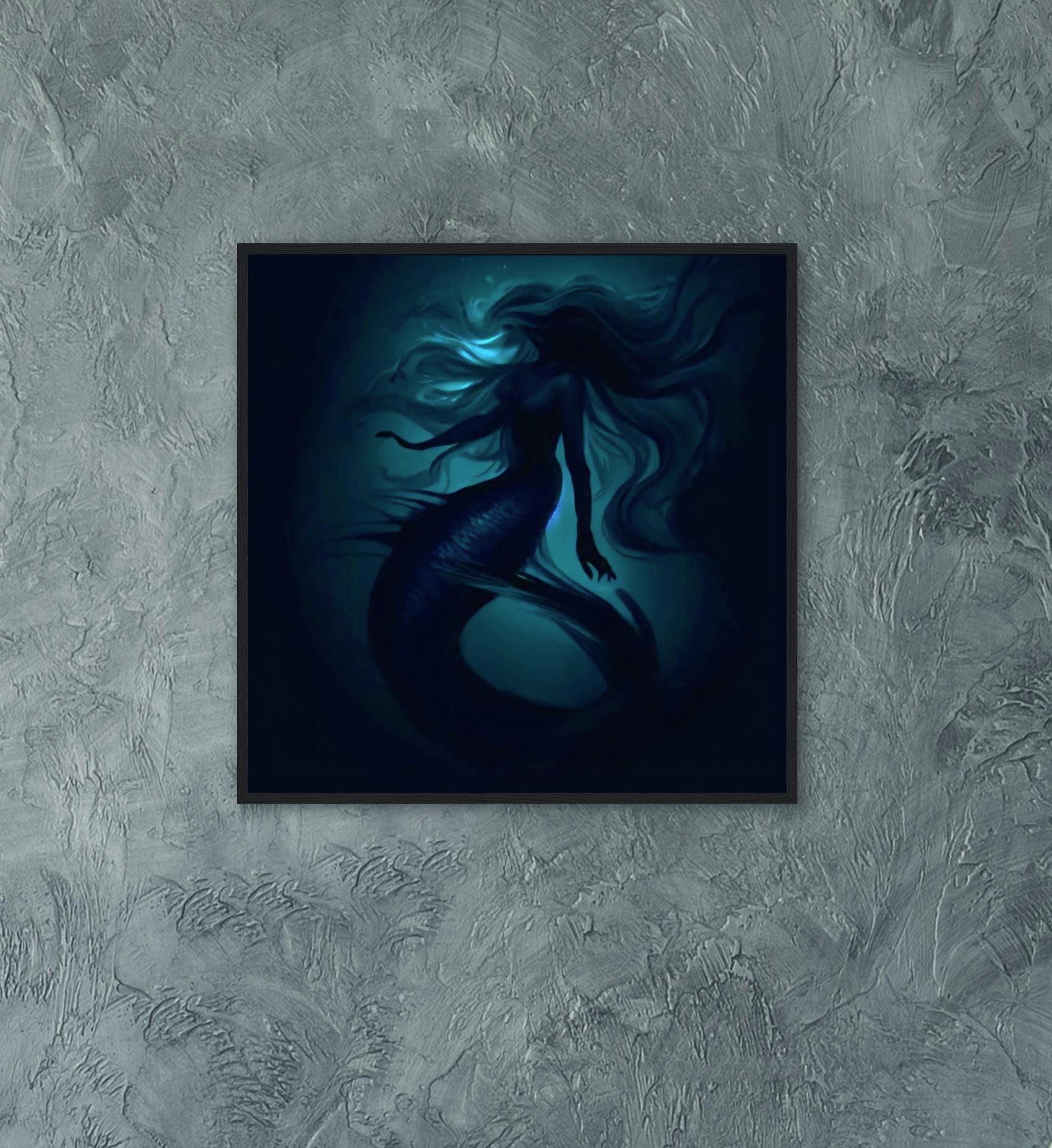 Mermaid Print - Framed or Unframed - Original Art - Print on Paper
