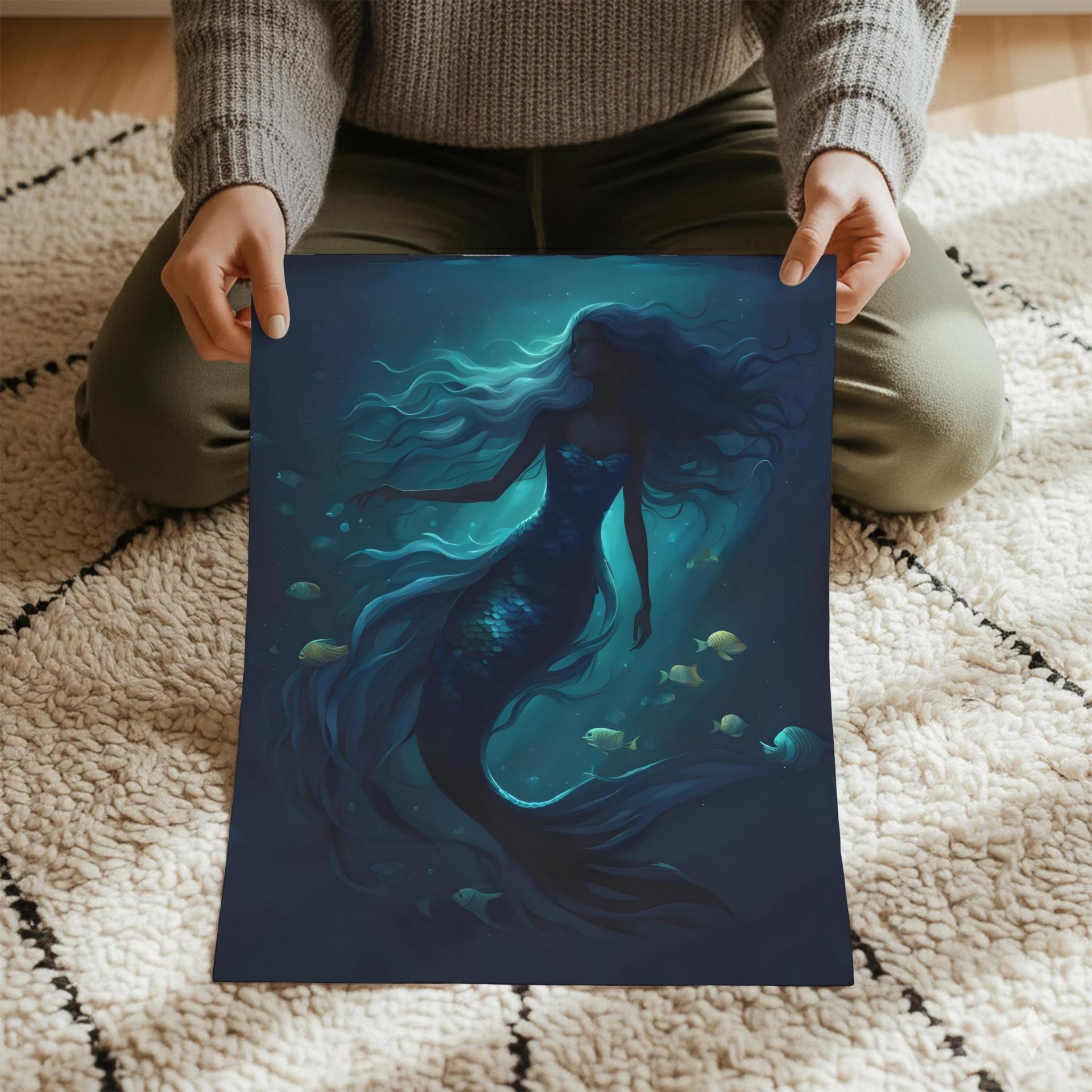 Mermaid Print - Framed or Unframed - Original Art - Print on Paper