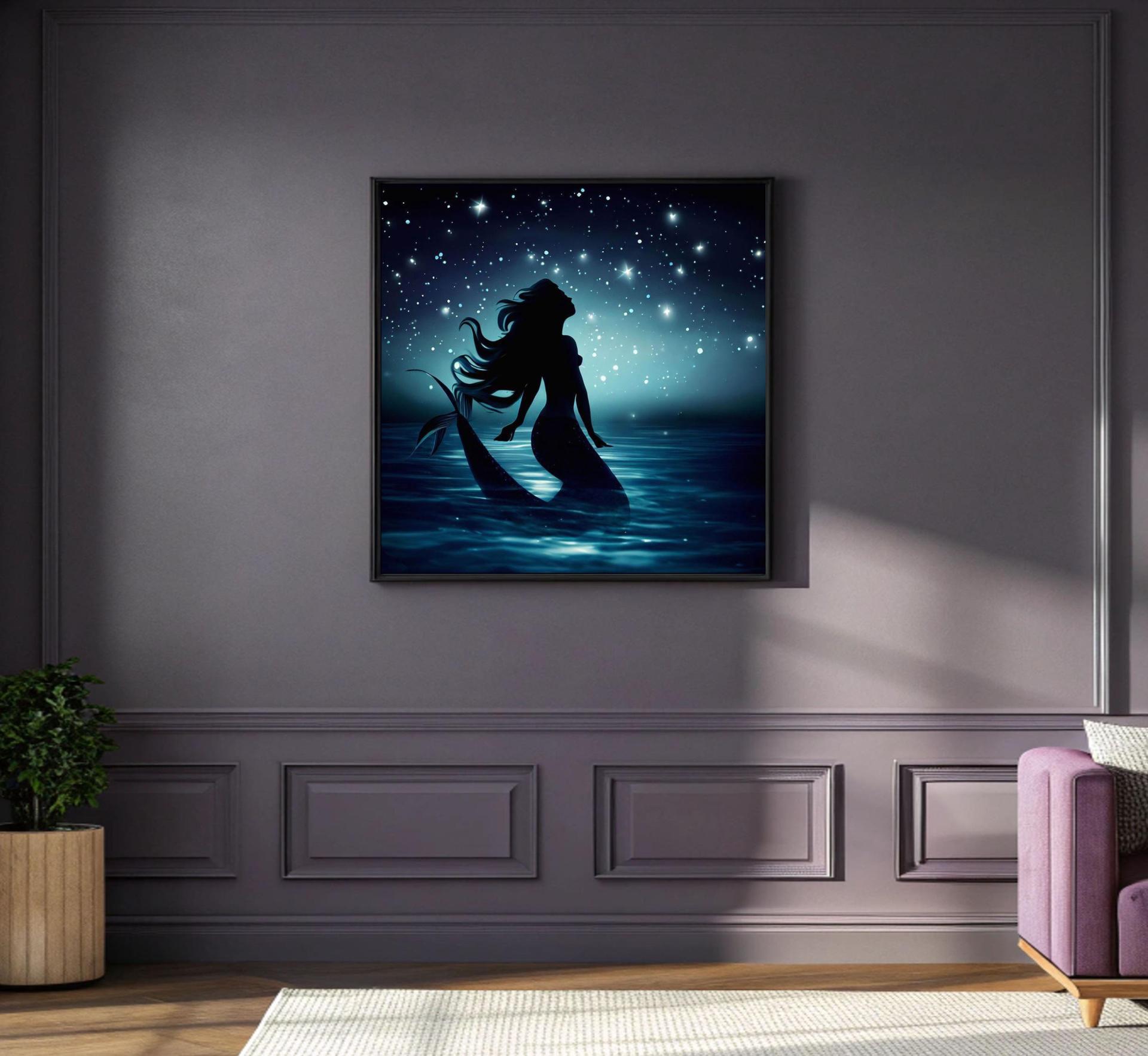 Mermaid Print - Framed or Unframed - Original Art - Print on Paper