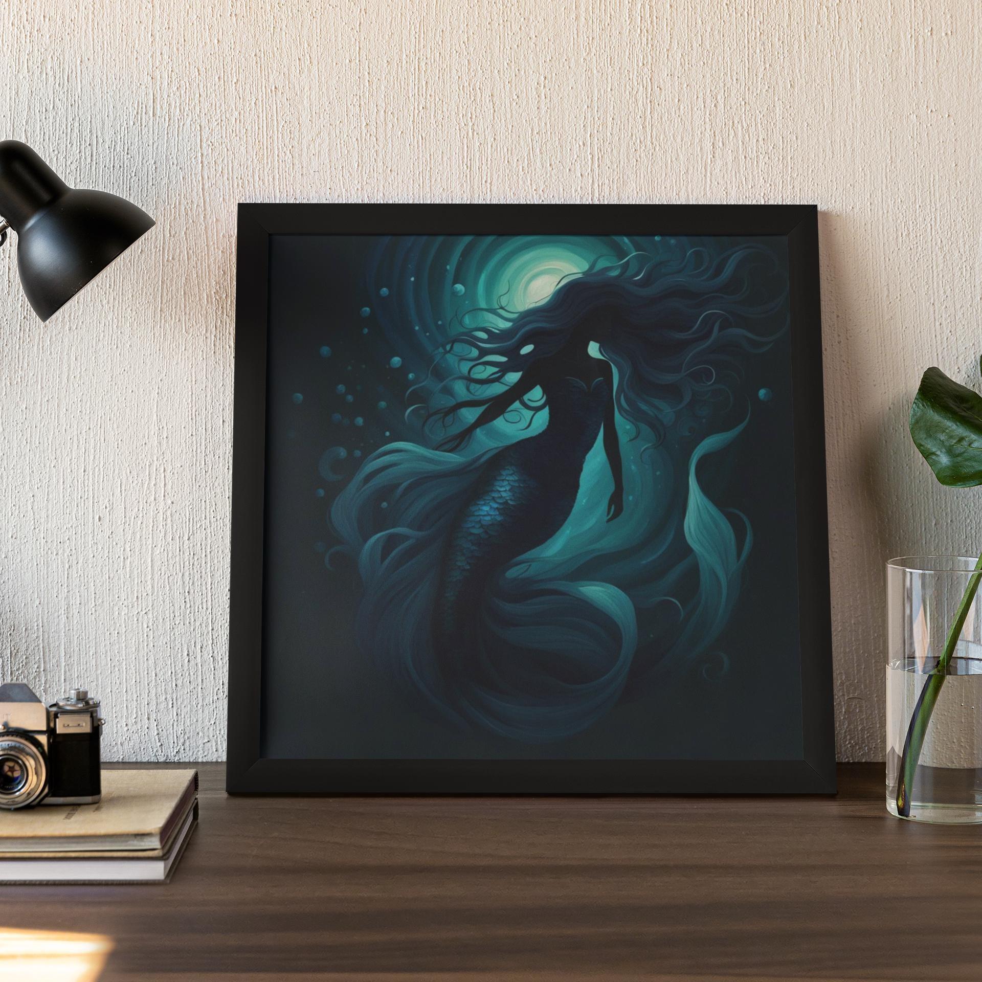Mermaid Print - Framed or Unframed - Original Art - Print on Paper
