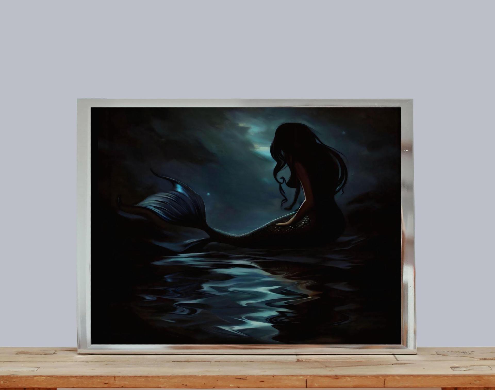 Mermaid Print - Framed or Unframed - Original Art - Print on Paper