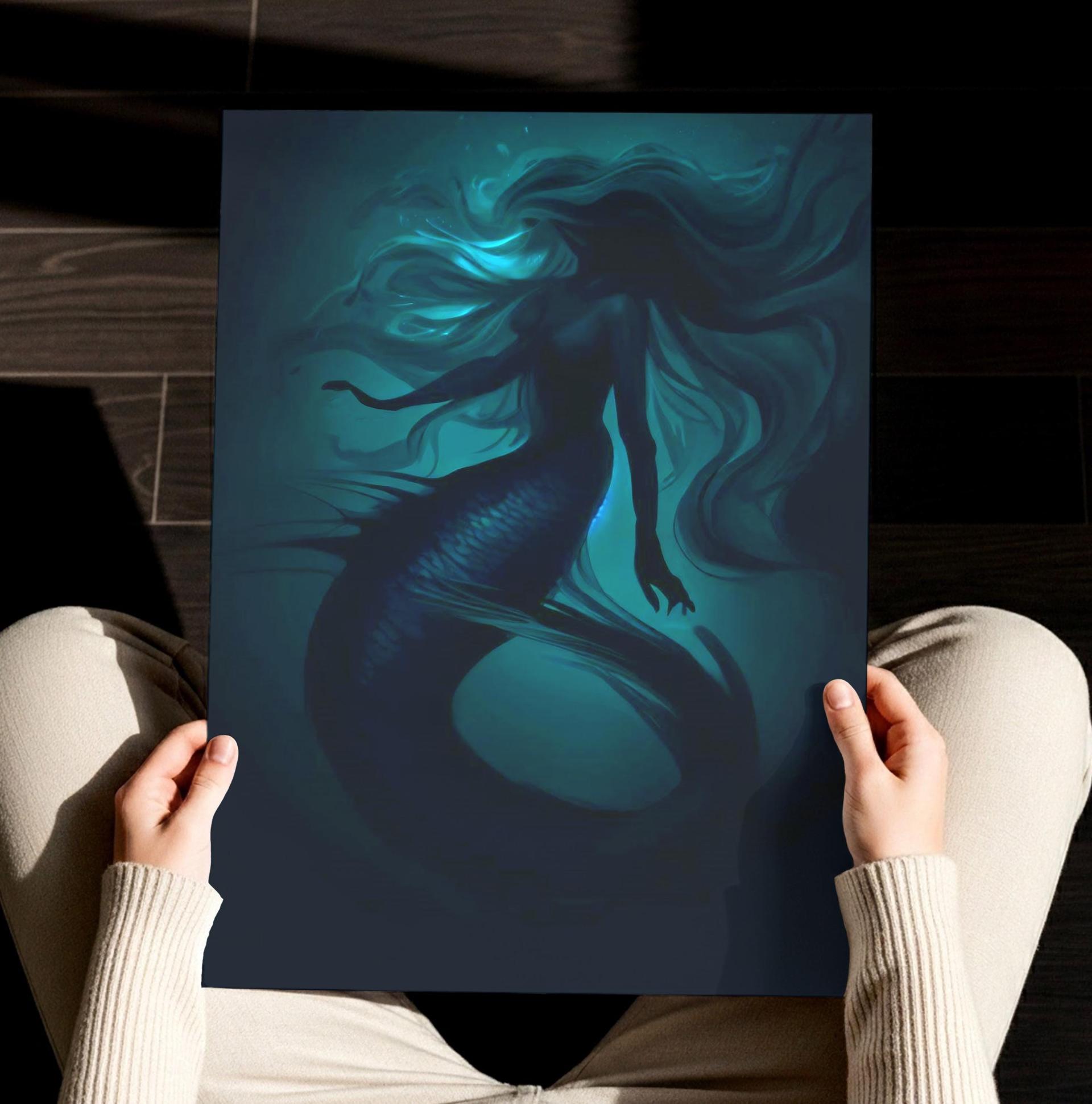 Mermaid Print - Framed or Unframed - Original Art - Print on Paper