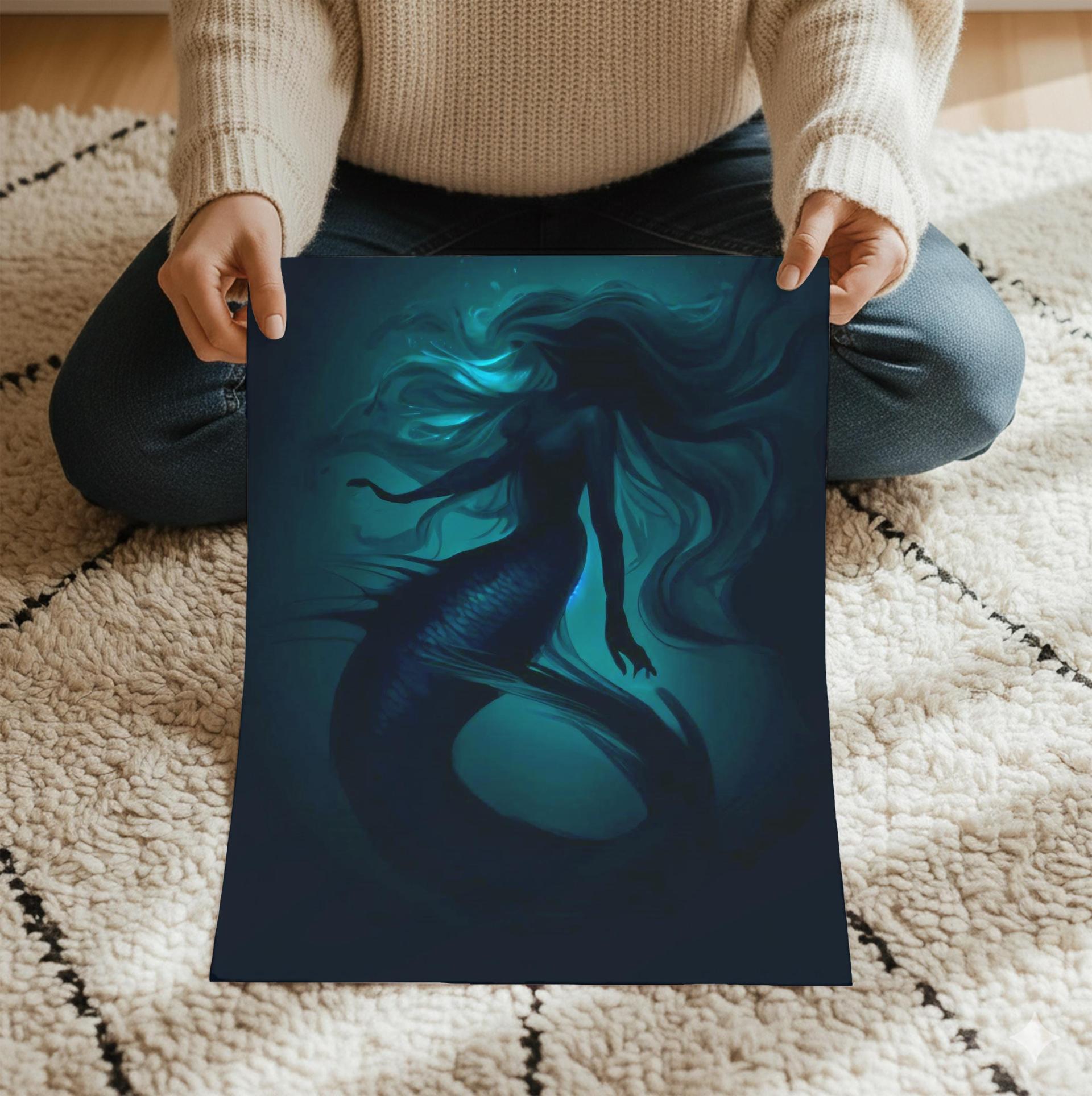 Mermaid Print - Framed or Unframed - Original Art - Print on Paper