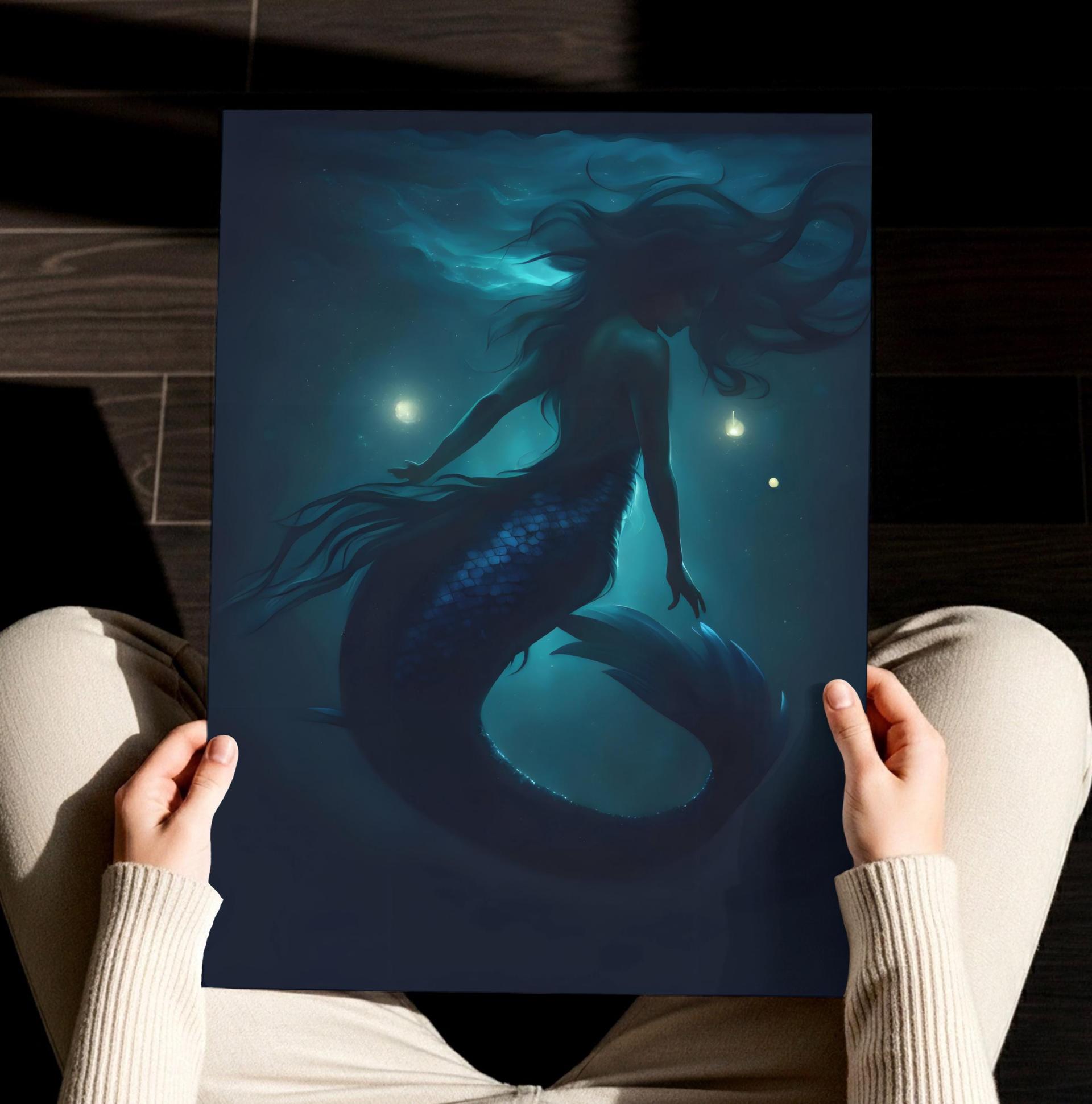Mermaid Print - Framed or Unframed - Original Art - Print on Paper