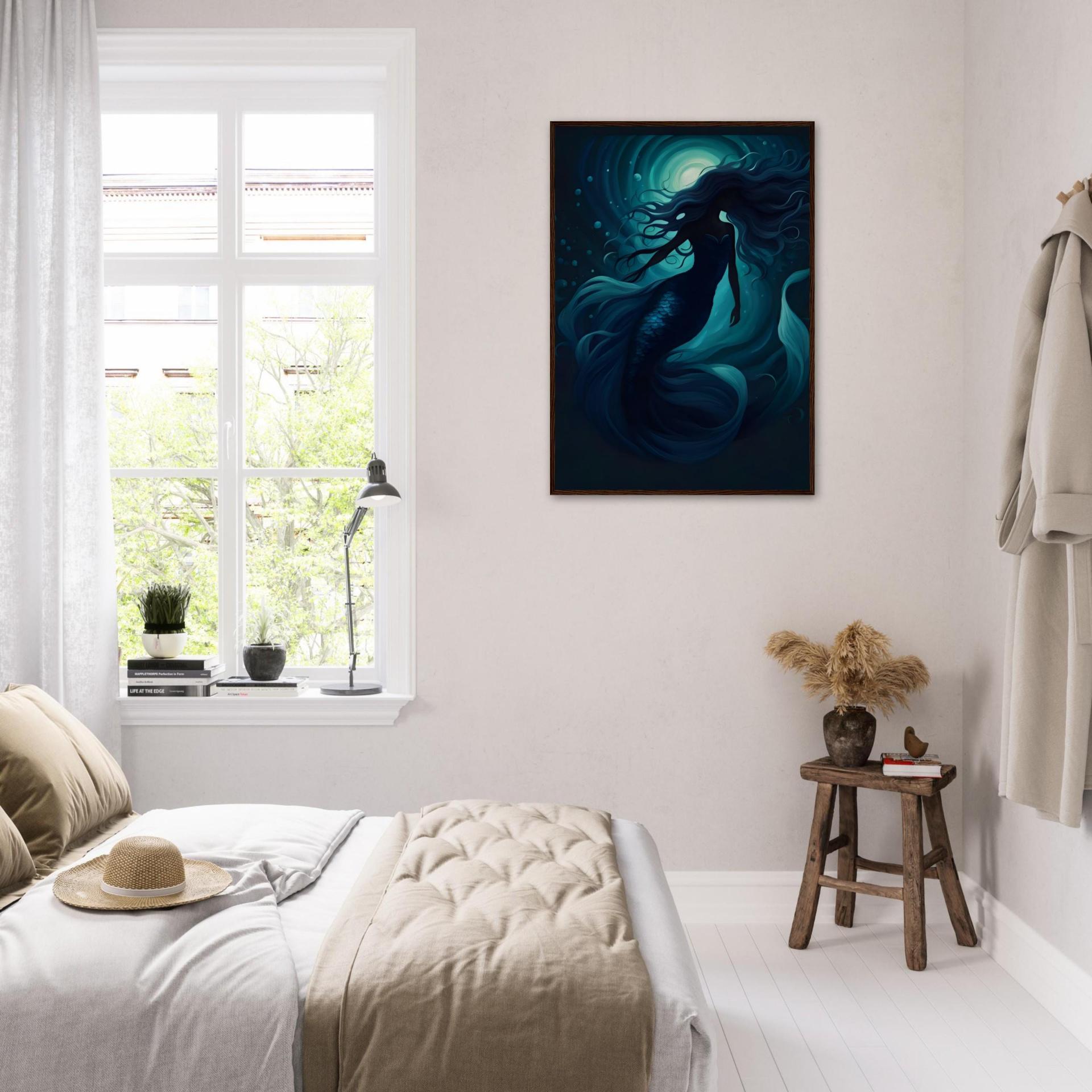 Mermaid Print - Framed or Unframed - Original Art - Print on Paper