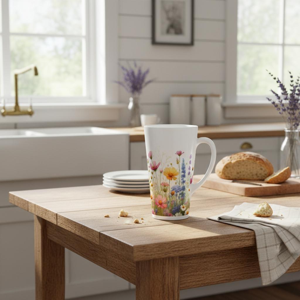 Latte 17oz Ceramic Mug - Coffee or Tea Cup, Extra Tall