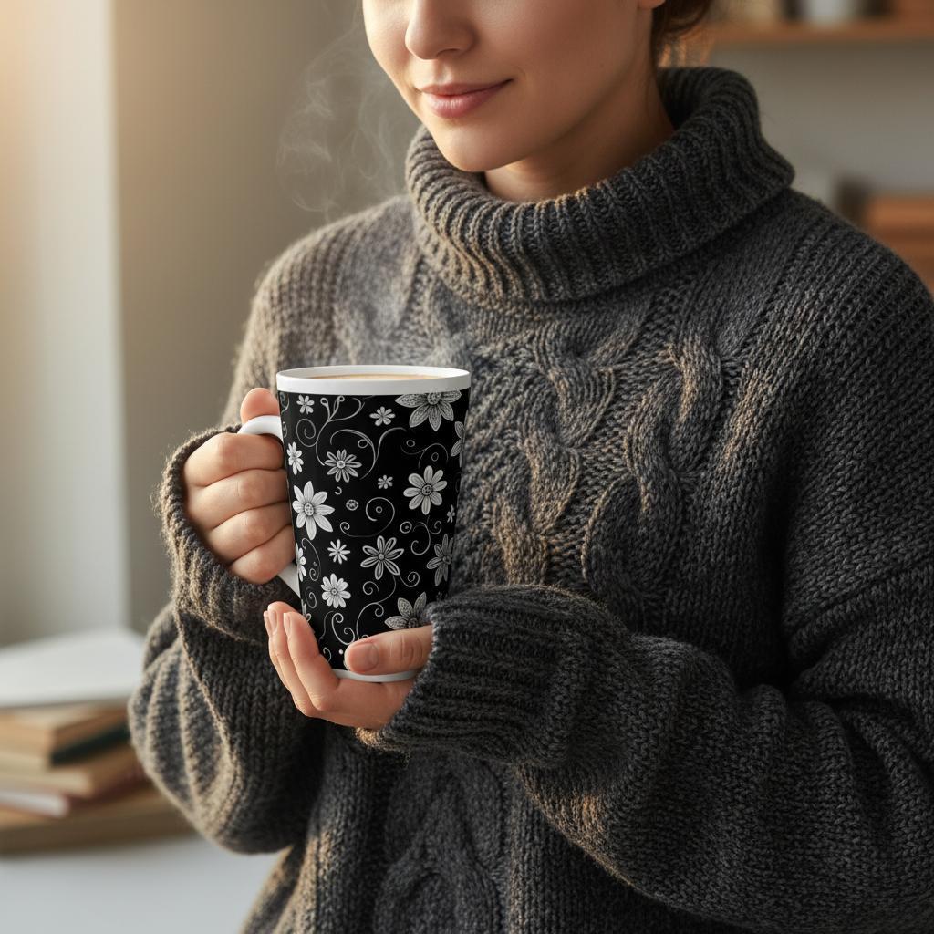 Latte 17oz Ceramic Mug - Coffee or Tea Cup, Extra Tall