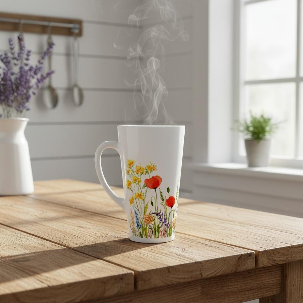 Latte 17oz Ceramic Mug - Coffee or Tea Cup, Extra Tall