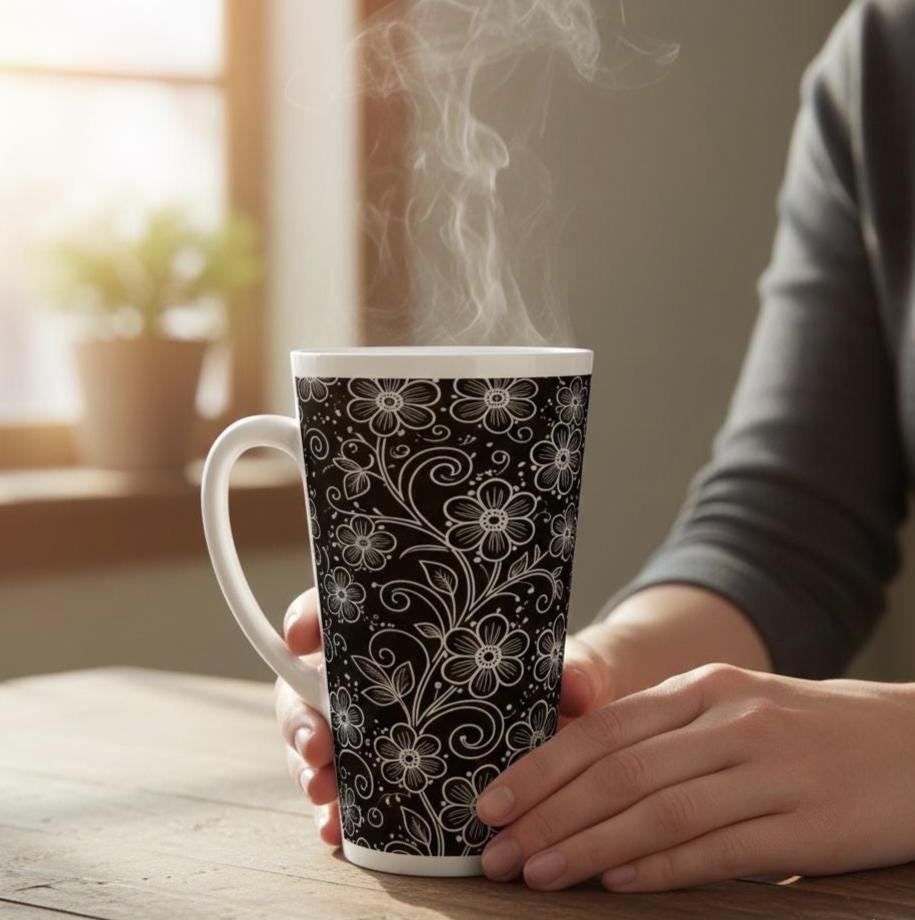 Latte 17oz Ceramic Mug - Coffee or Tea Cup, Extra Tall