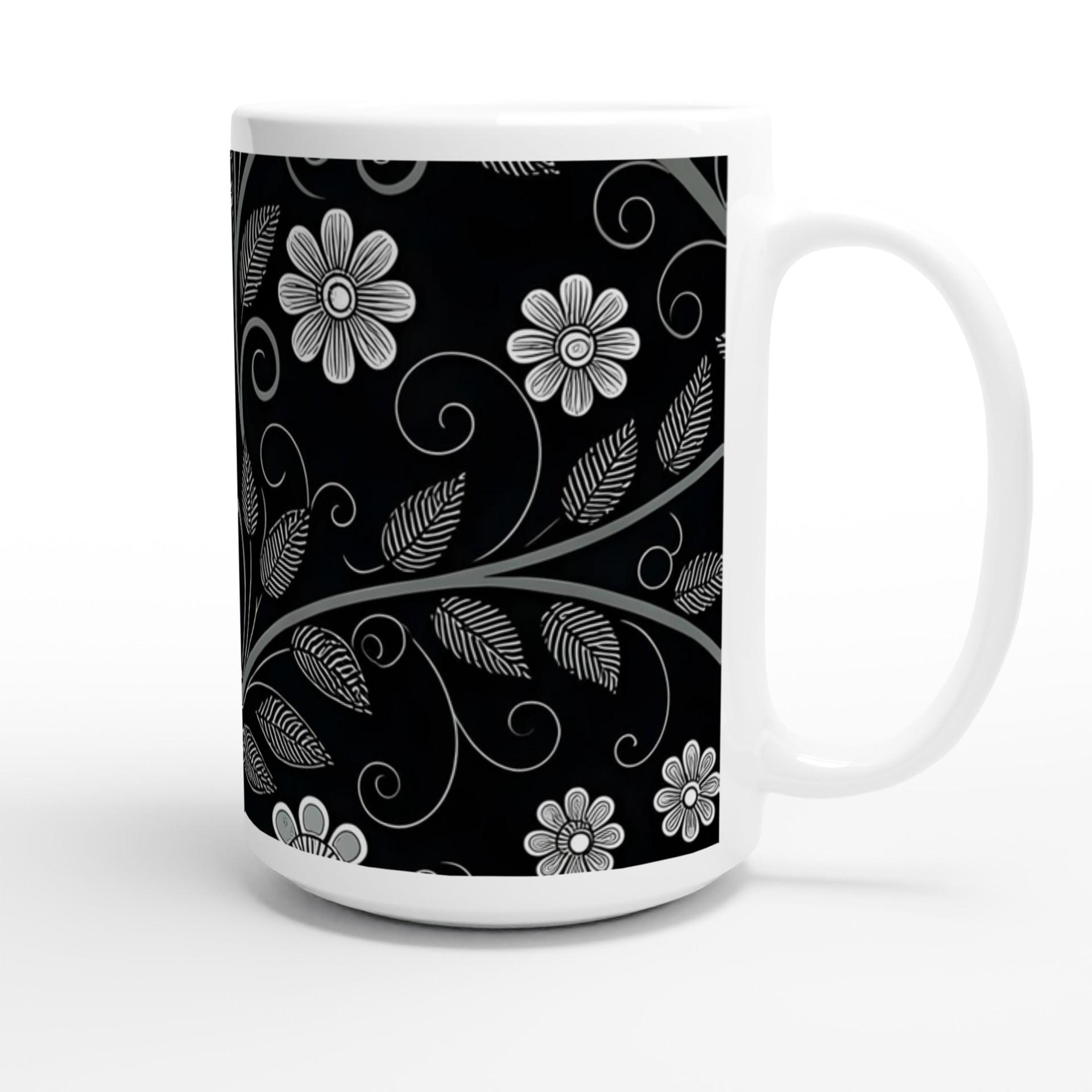 Dark Floral - Small and Large Ceramic Mugs